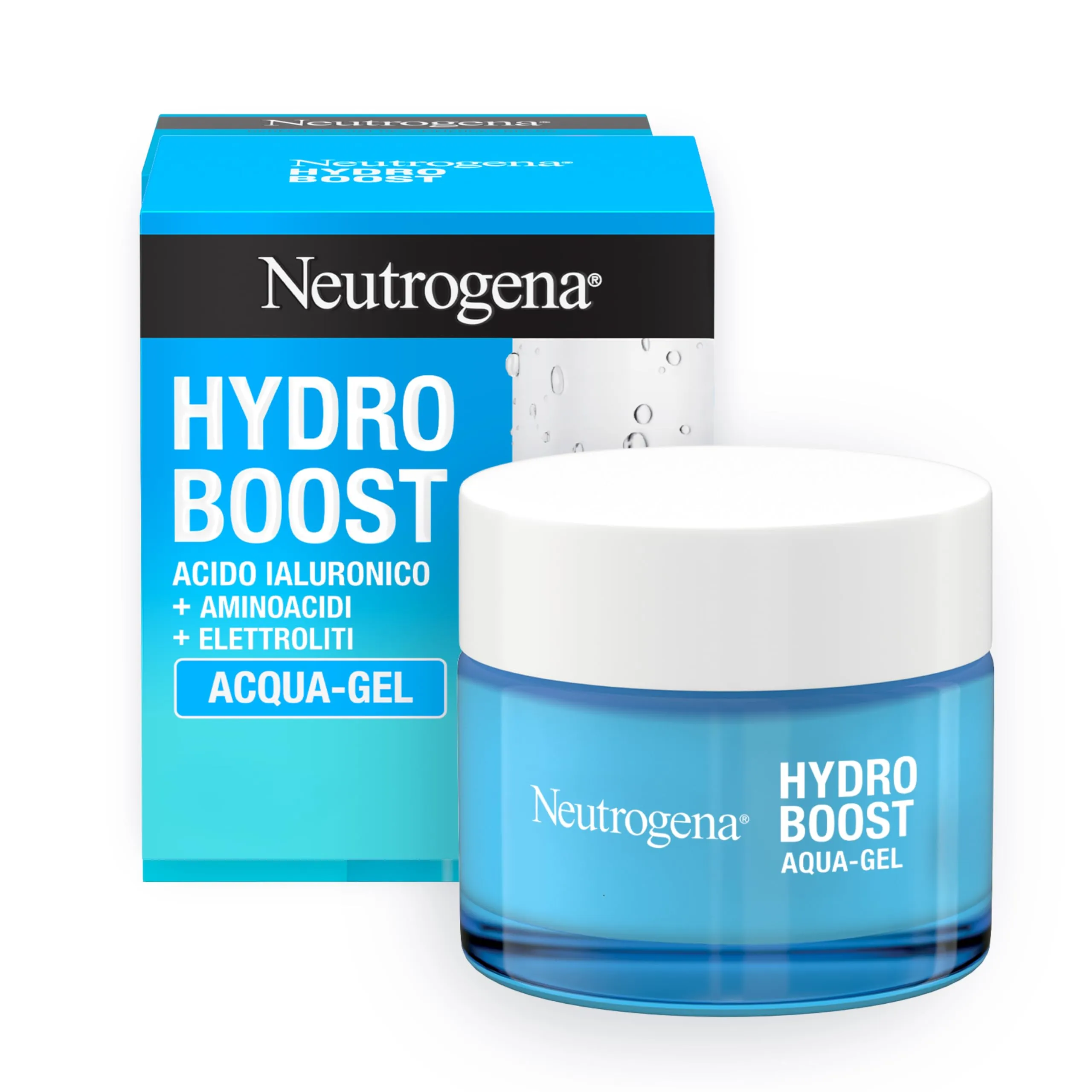 Neutrogena Hydro Boost Acqua Gel, Crema idratante viso in gel leggero a base acqua, Crema viso Acido Ialuronico per un'idratazione intensa, Ideale per pelle mista e sensibile, 50 ml