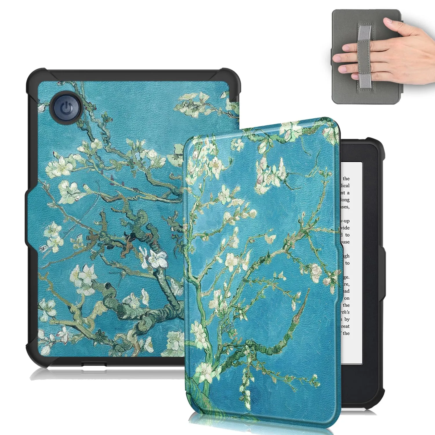 Vakarey Cover Ultra Sottile Automatica per Kobo Clara (Colour/2E/BW) - Motivo Floreale