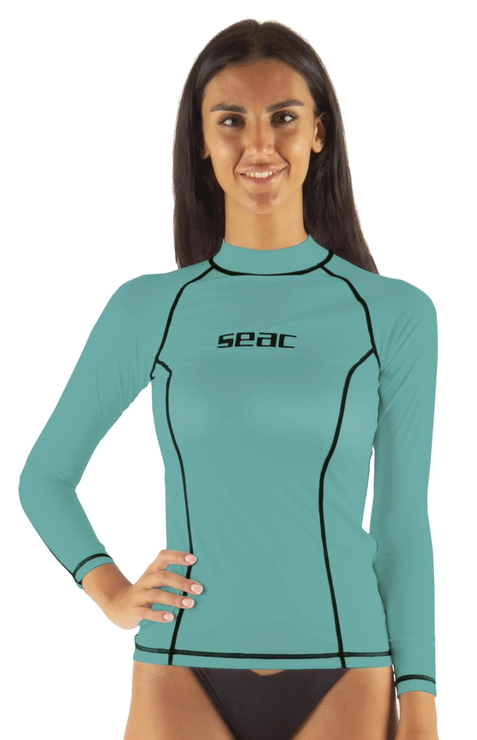 SEAC T-Sun Long Lady, Maglia Protettiva Rash Guard per Snorkeling e Nuoto Anti UV, Tiffany, M