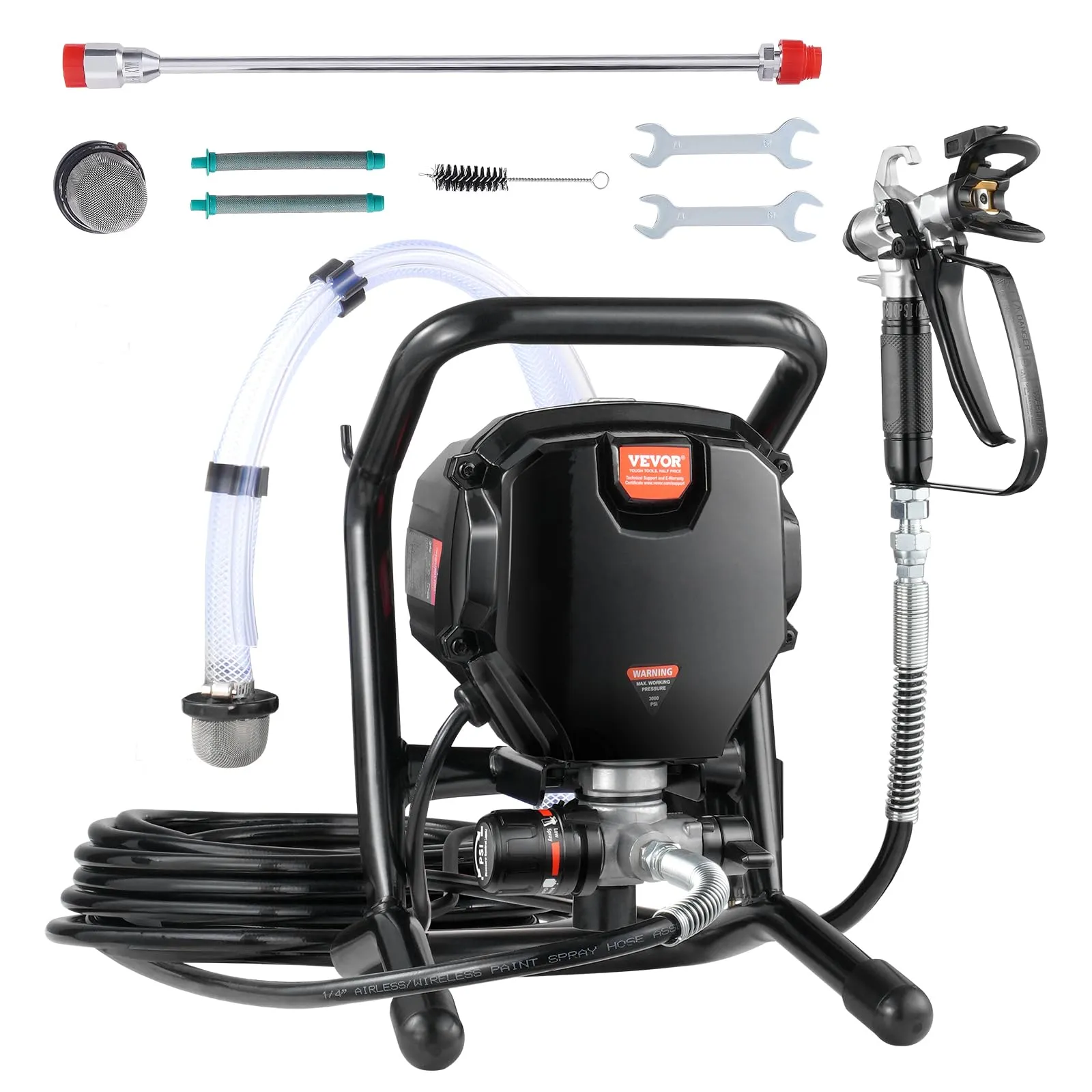 VEVOR Spruzzatore Airless per Vernice con Supporto 750W 3000PSI