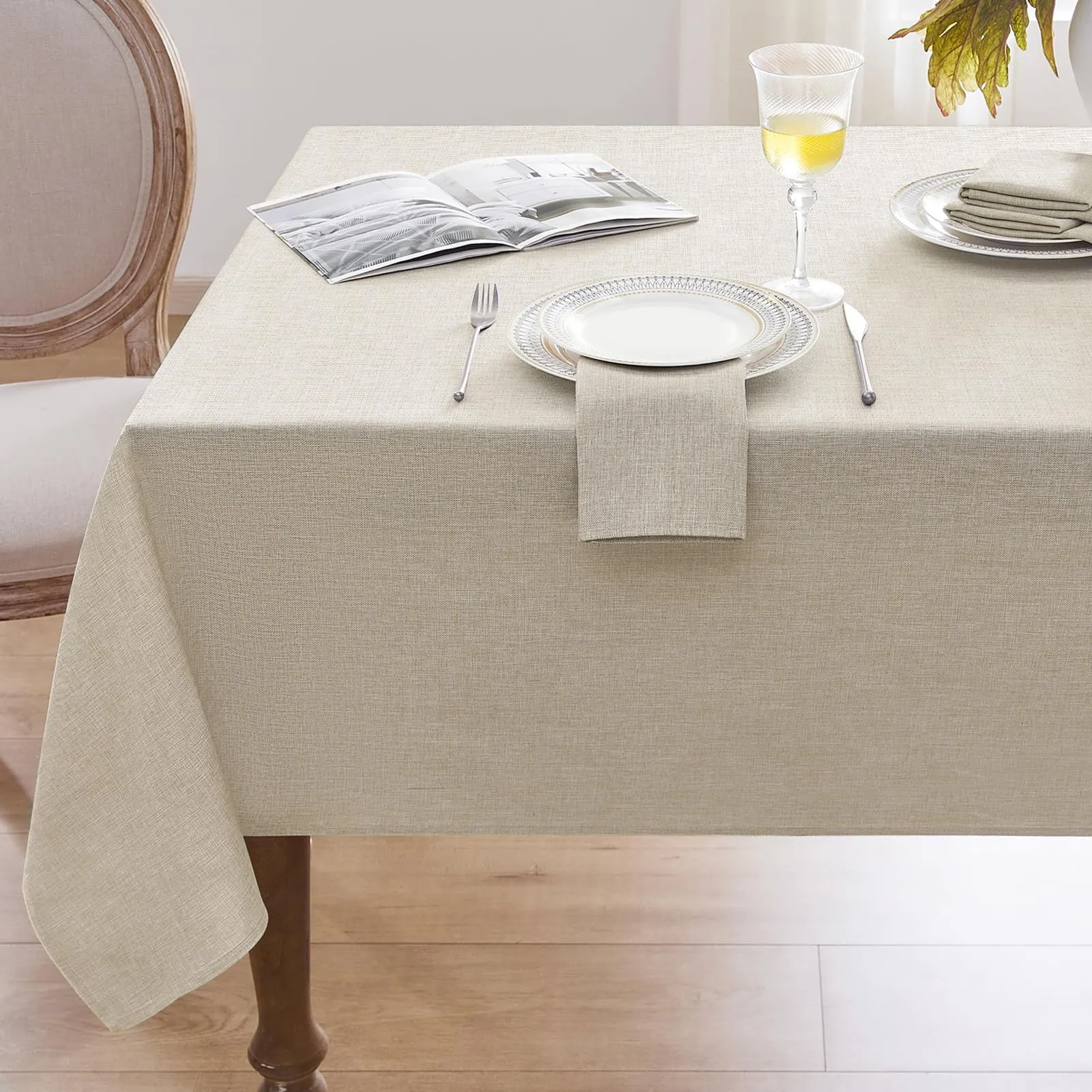Softalker Tovaglia Autunnale Antimacchia Rettangolare Beige 240 x 140 cm