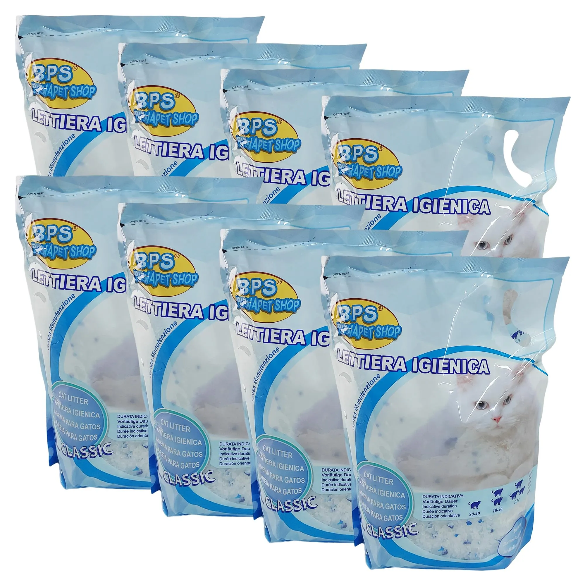 Lettiera Gatto Silicio 30 Litri (8 Buste da 3.8L)