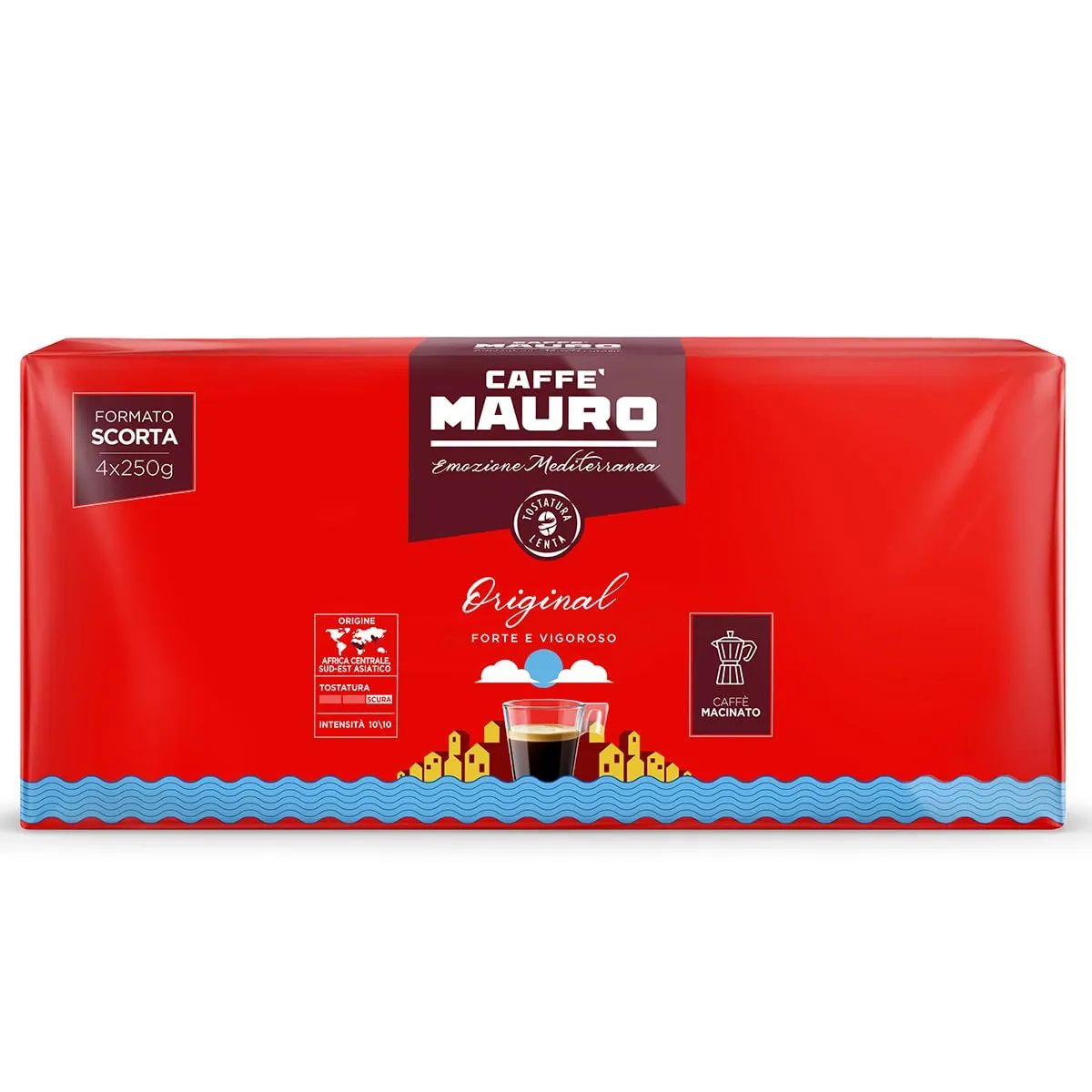 Caffè Mauro Miscela Original - Macinato per Moka - Confezione da 4 x 250g