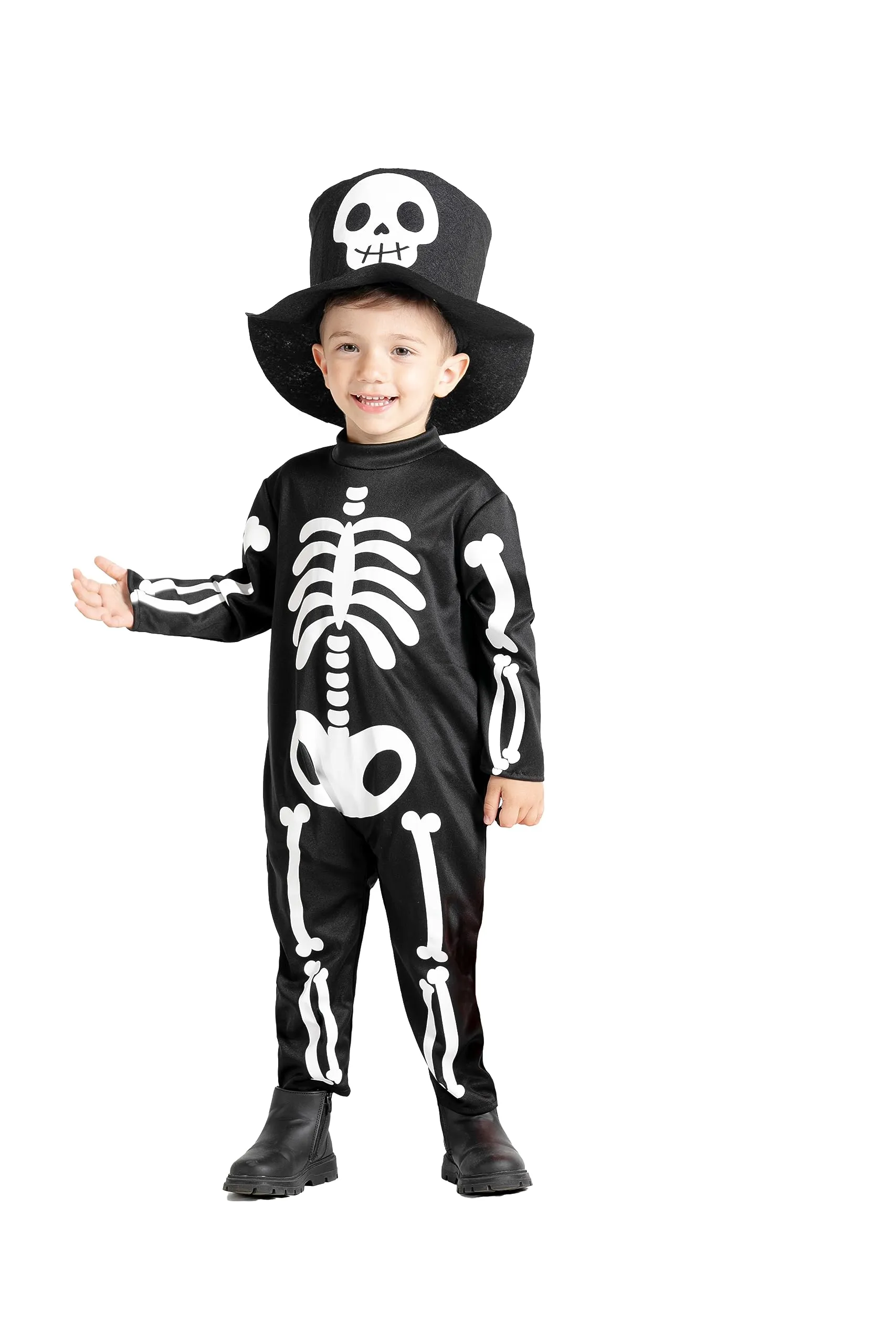 Ciao - Scheletrino Costume Travestimento Tutina Baby (2-3 anni) con Cappello