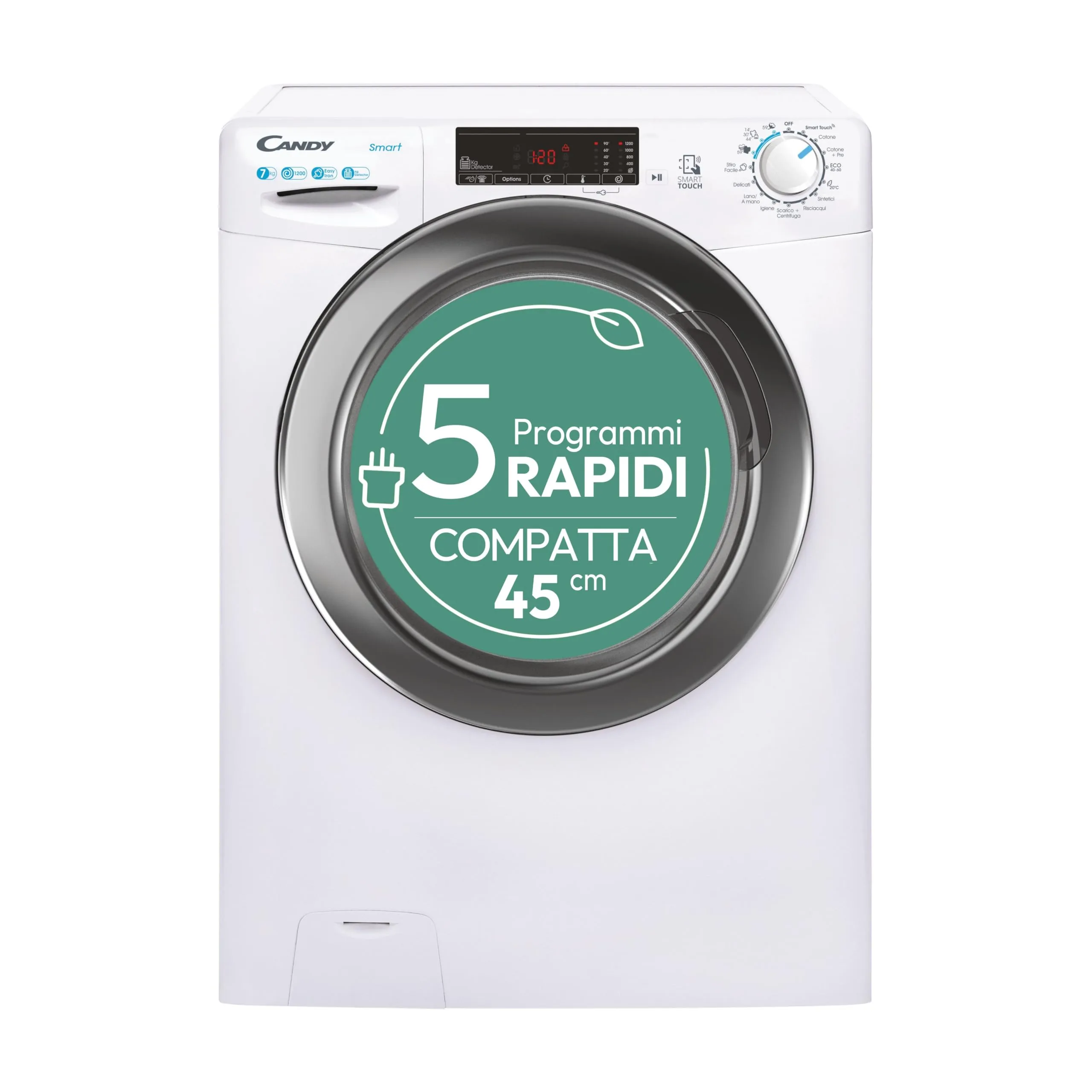Candy Smart CSS4127TWR3/1-11 Lavatrice a Carica Frontale 7 Kg Classe C