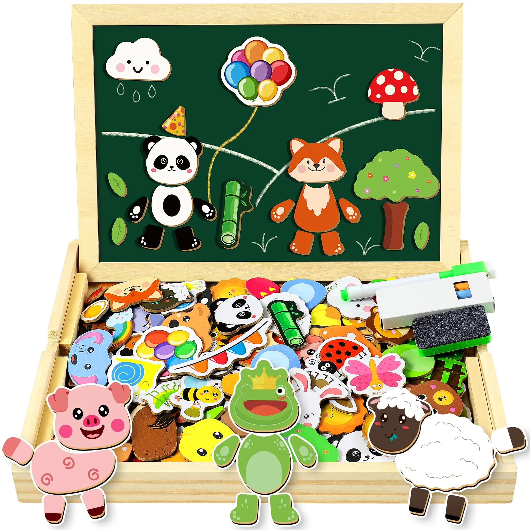 COOLJOY Giochi Montessori 2 Anni, Puzzle Magnetico Giochi Bambini 2 3 4 Anni