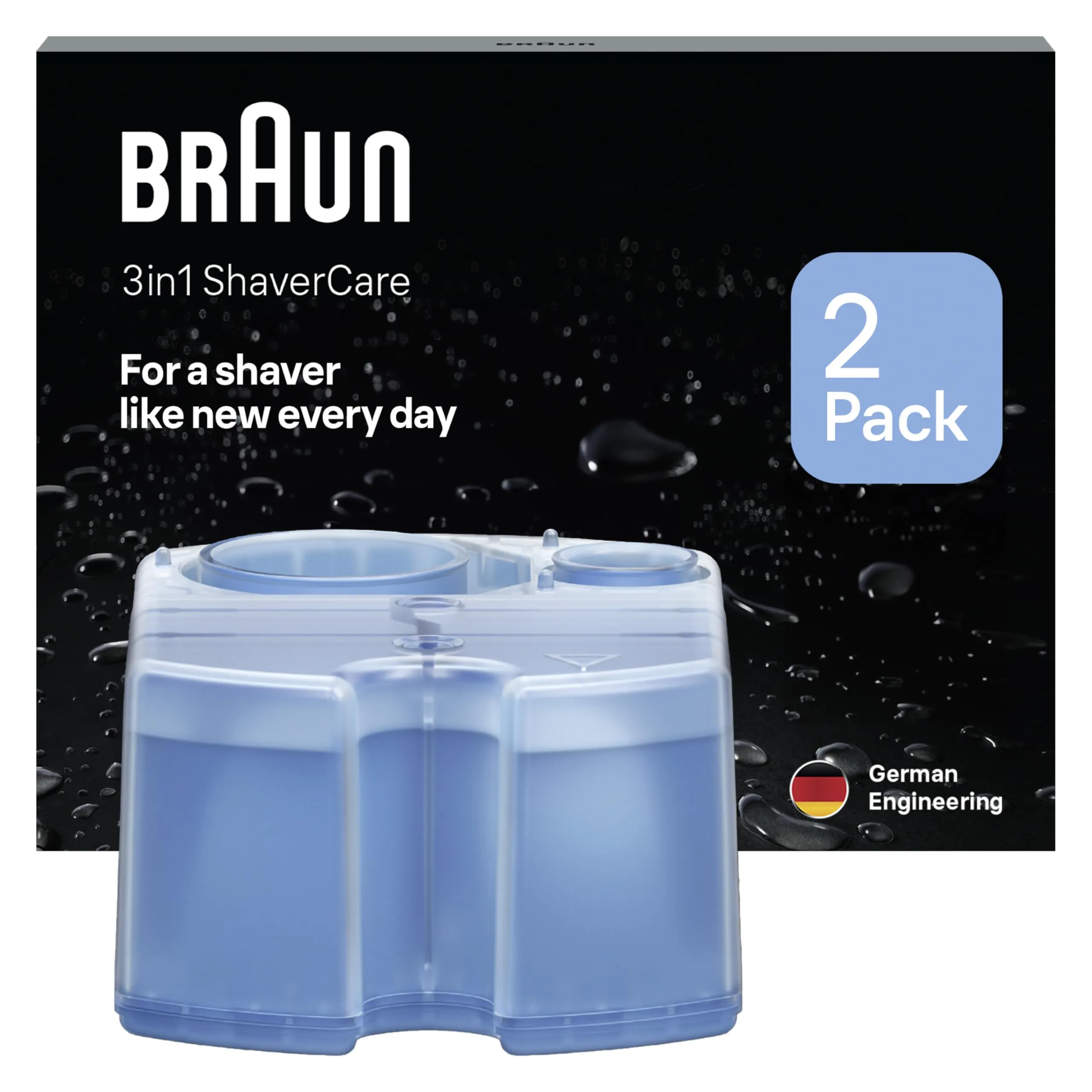 Cartucce di Ricarica Braun Clean&Charge per Rasoio Elettrico - Confezione da 2