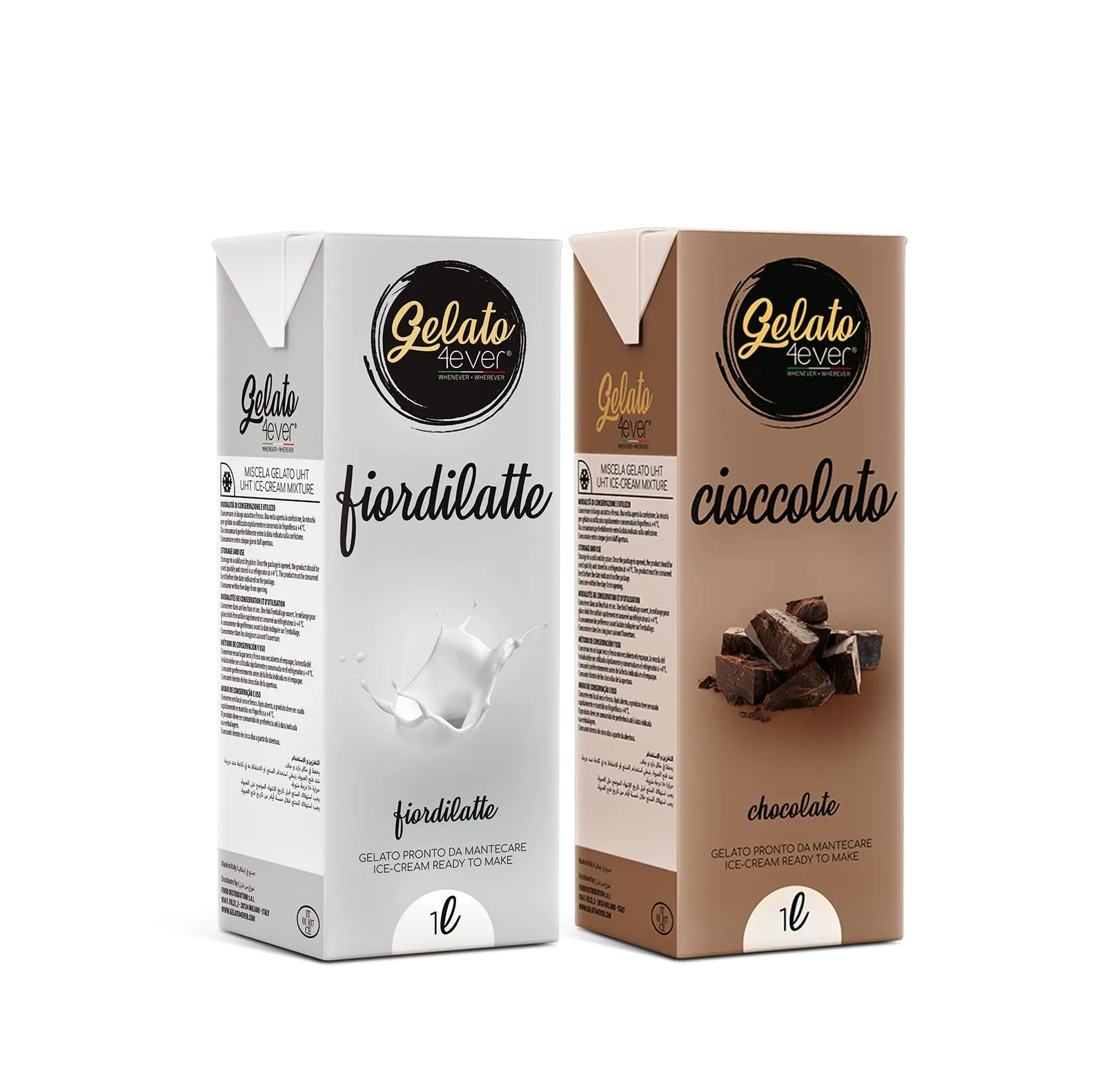 Gelato 4ever - Preparato per Gelato Double Pack Cioccolato e Fiordilatte