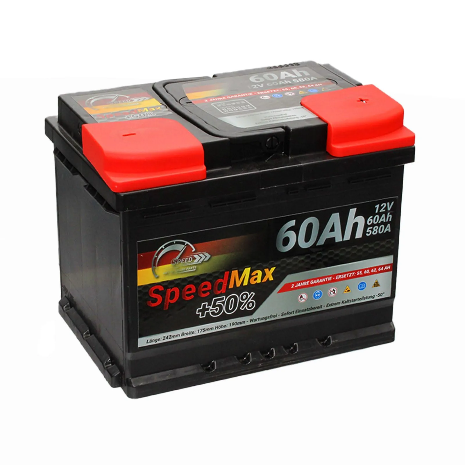 Batteria Auto Speed Max L2 60Ah 580A EN 12V Polo Positivo Destra