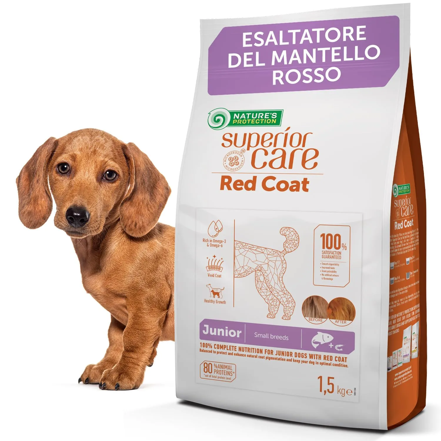 Nature's Protection Superior Care Crocchette per Cani Junior Pelo Fulvo - Salmone e Omega 3&6