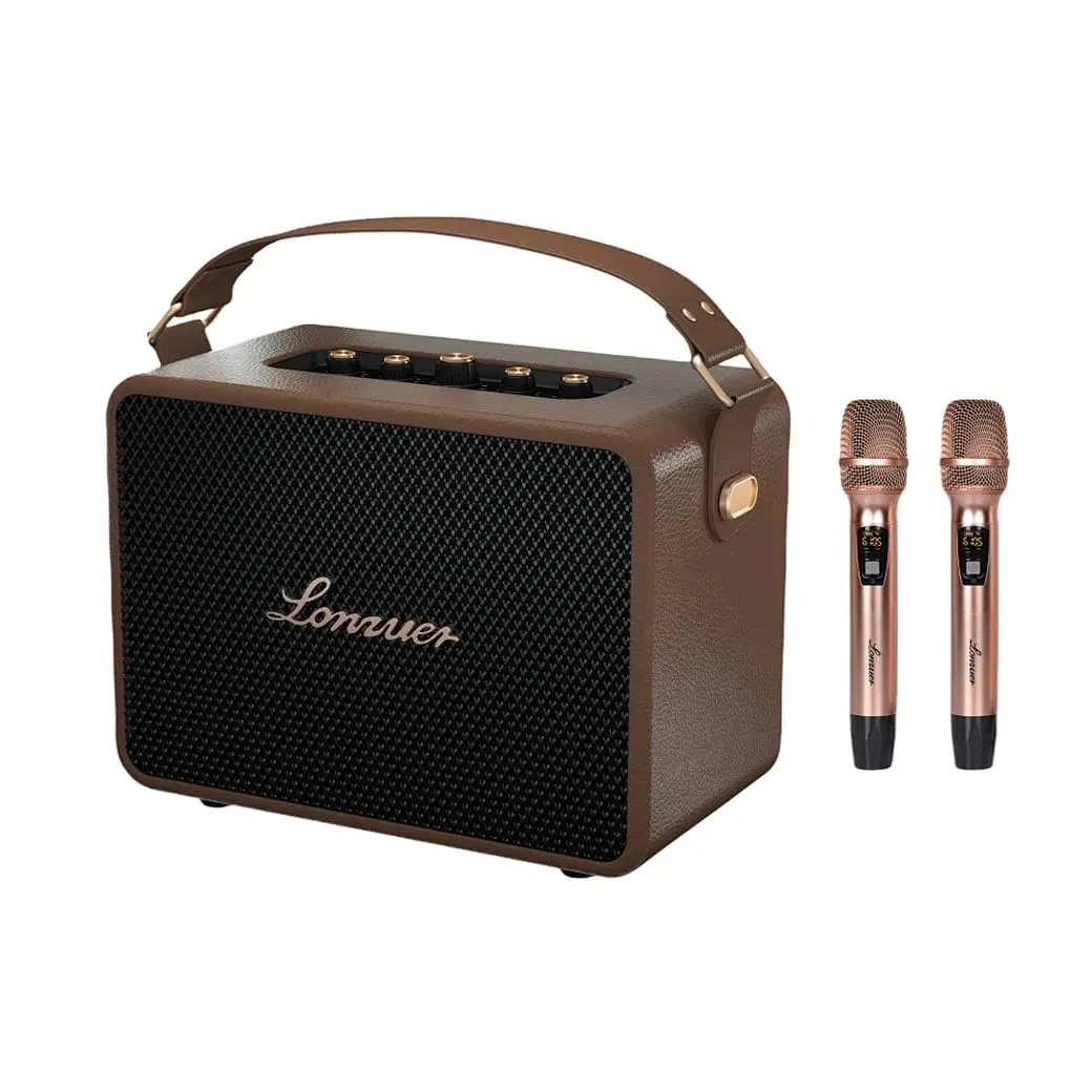 Impianto Karaoke Portatile con Doppio Microfono Wireless e Batteria a Lunga Durata