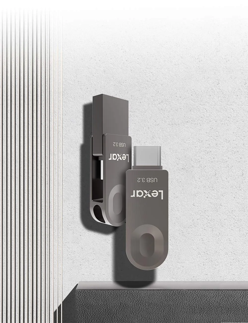 Chiavetta USB 64GB Dual Drive USB 3.2 Gen 1 - Connettori USB-A E Type-C, Velocità Lettura 150 MB/s, Design Girevole In Metallo, Per PC, Laptop E Smartphone (nero)