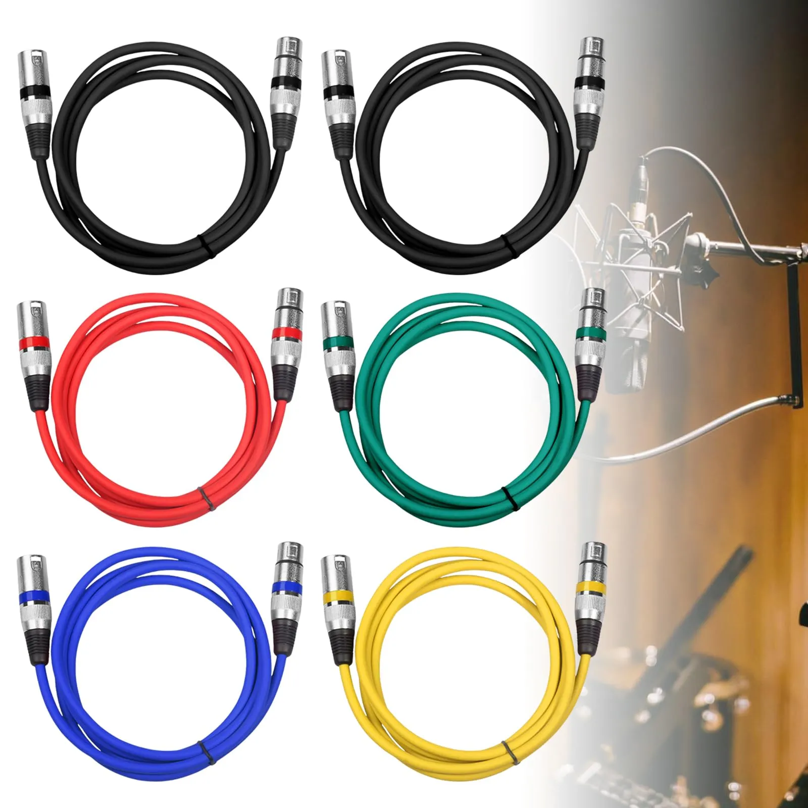 Set di 6 Cavi XLR Bilanciati per Microfono e Audio Professionale