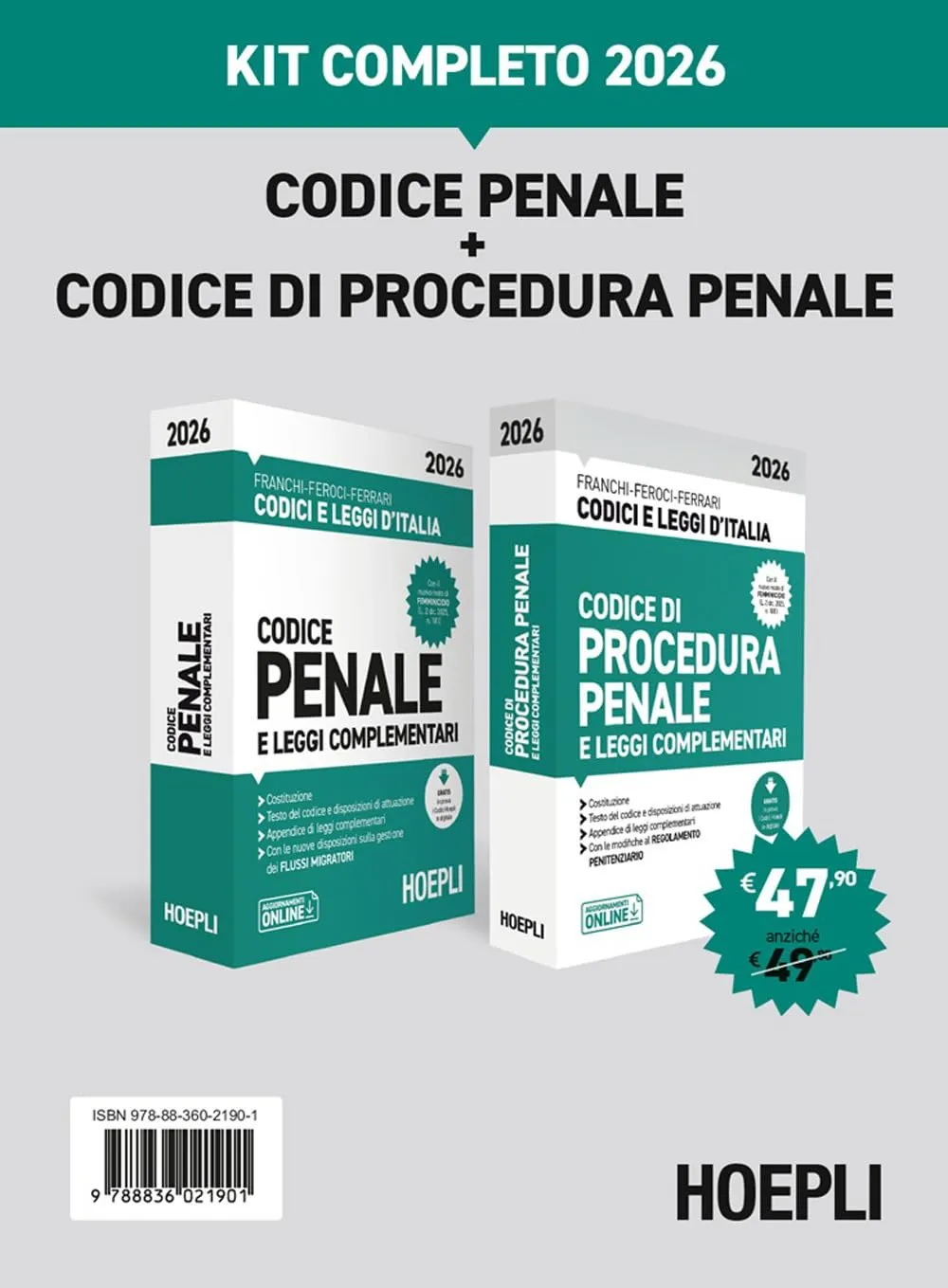 Codice Penale + Codice di Procedura Penale. Kit Completo 2026. Con Espansione Online