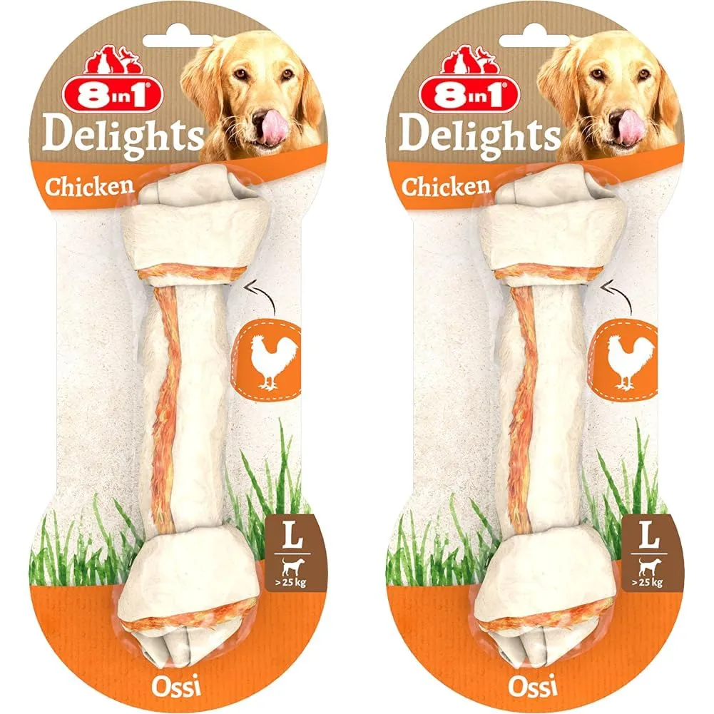 8in1 Delights Chicken Ossi Masticabili al Gusto di Pollo