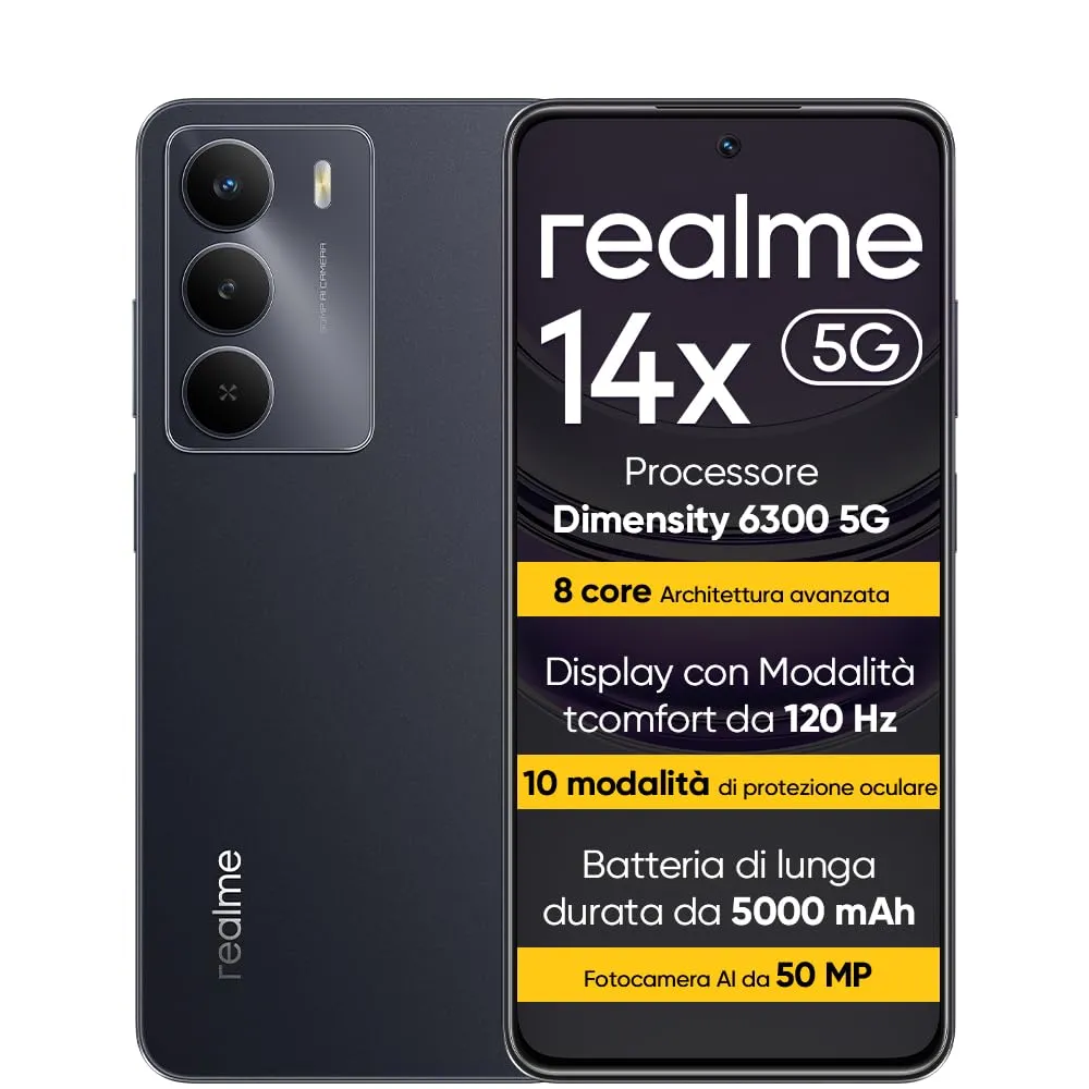Realme 14T 5G Smartphone Nero Titanio (senza adattatore)