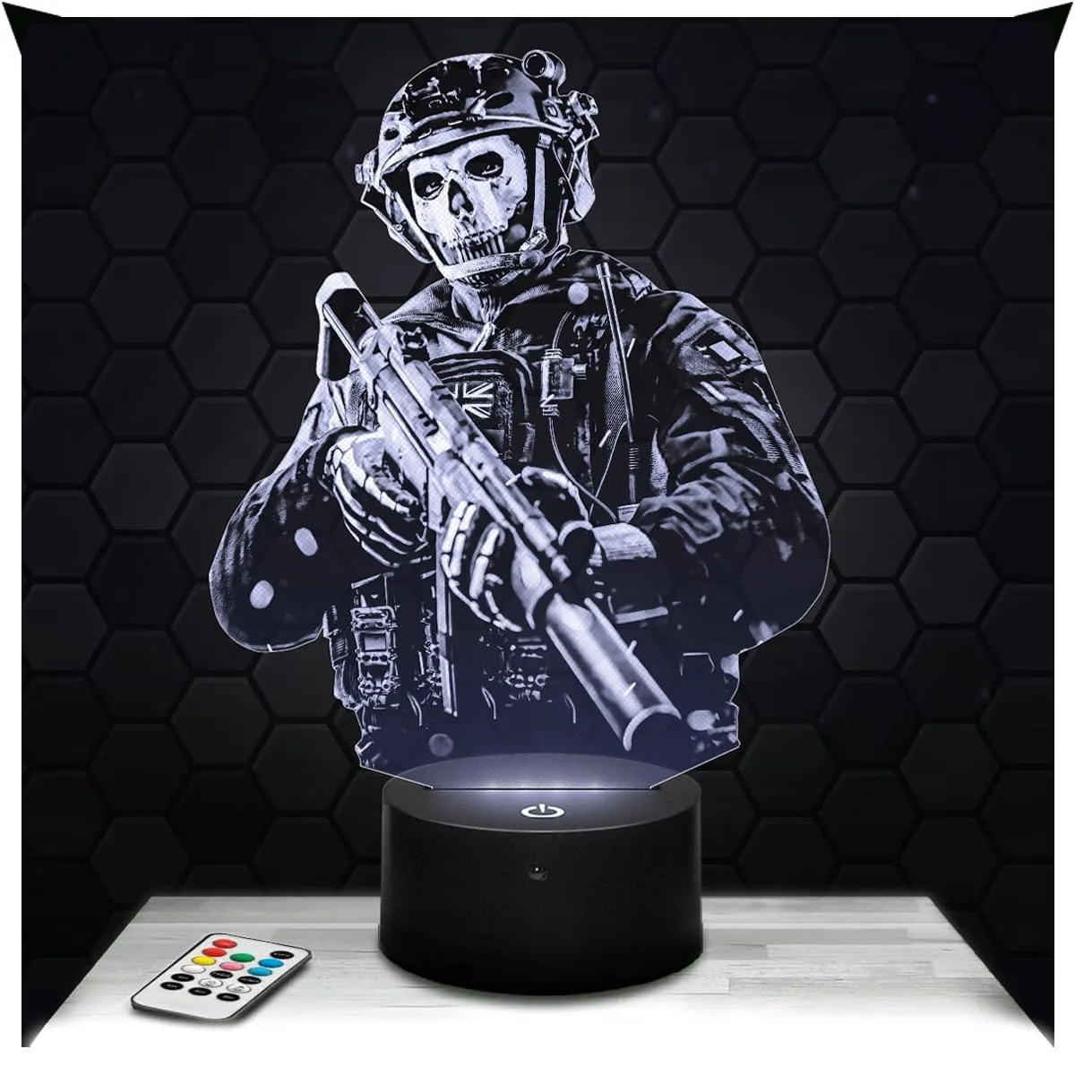 Lampada 3D Cod Mw2 Simon Ghost Riley