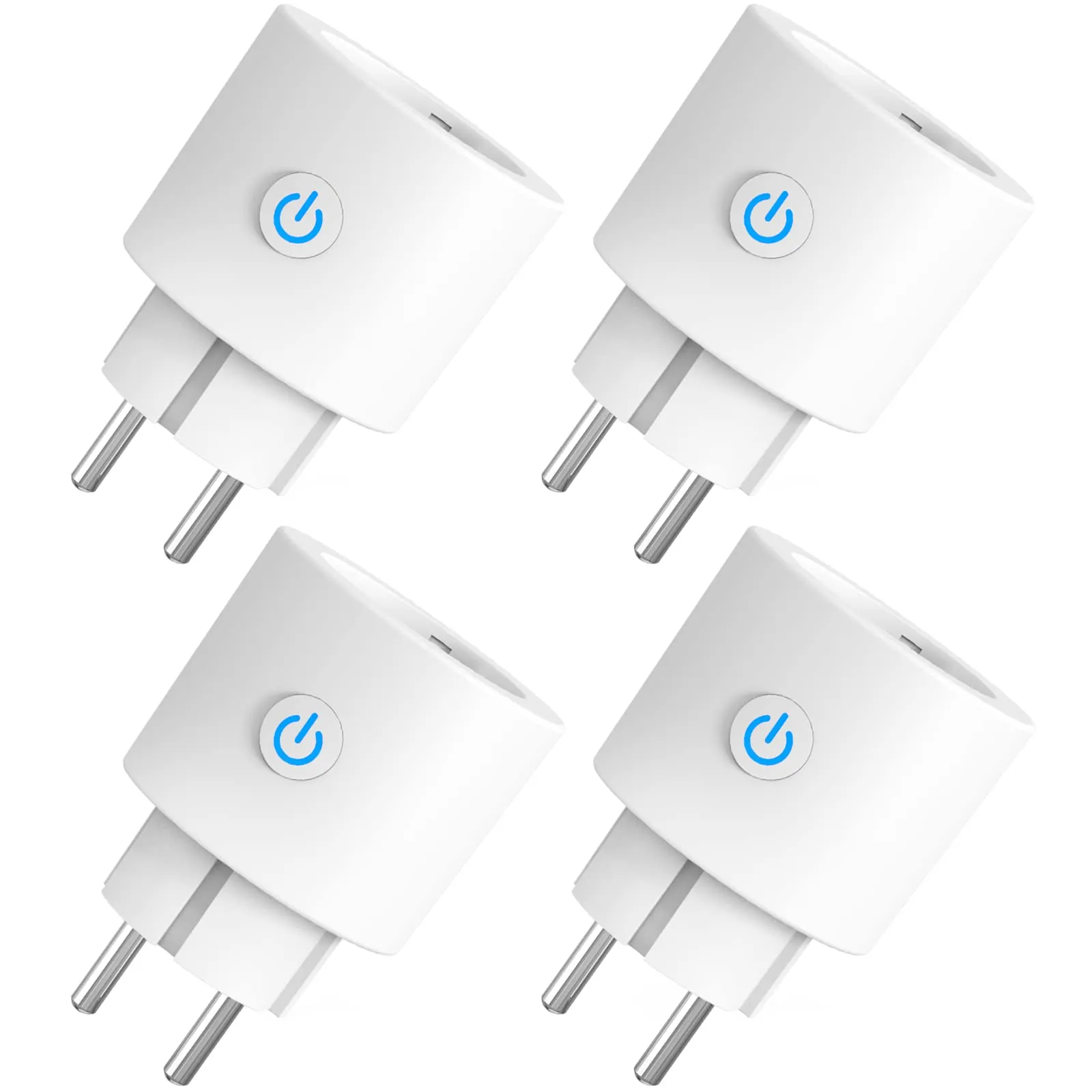 Presa Intelligente Wi-Fi 16A Smart Plug (Type F), Monitoraggio Energetico, Protezione Sovraccarico, Timer e Regolazione del Programma, Compatibile con Alexa & Google Home, 4 Pezzi
