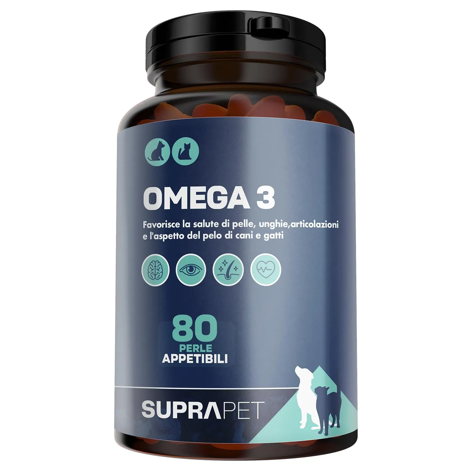Suprapet Omega 3 per Cani e Gatti - Integratore Naturale per Pelo, Articolazioni e Benessere Generale