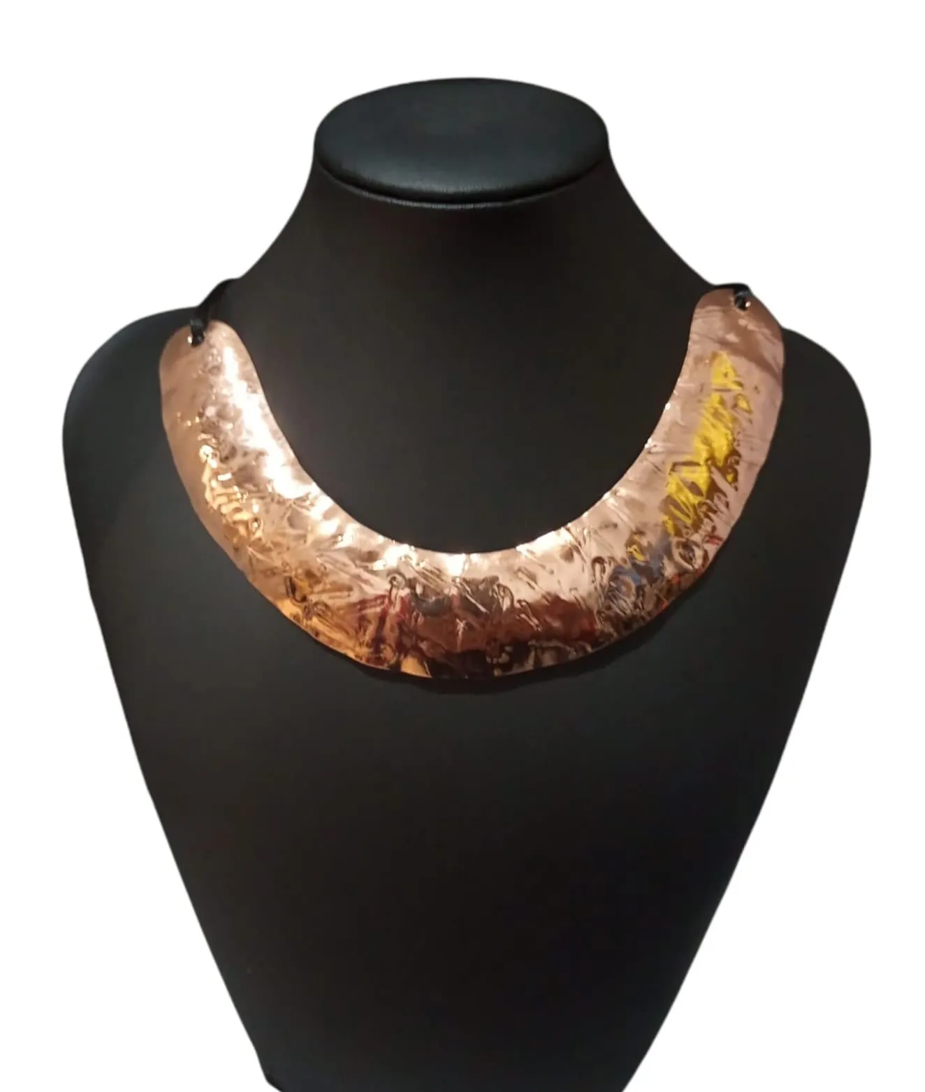 Collana Artigianale in Rame Martellato