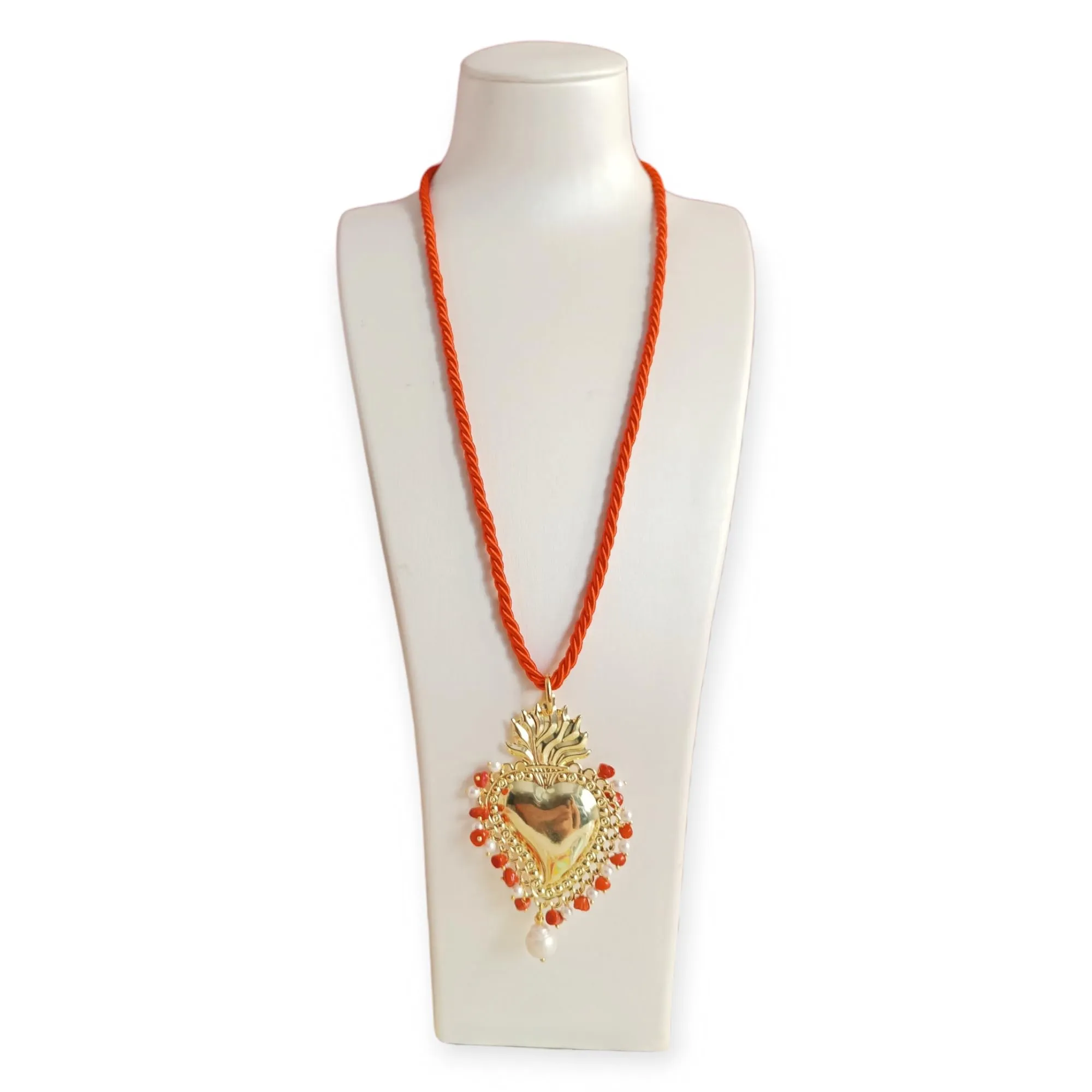Collana a Corda con Ciondolo Cuore Sacro