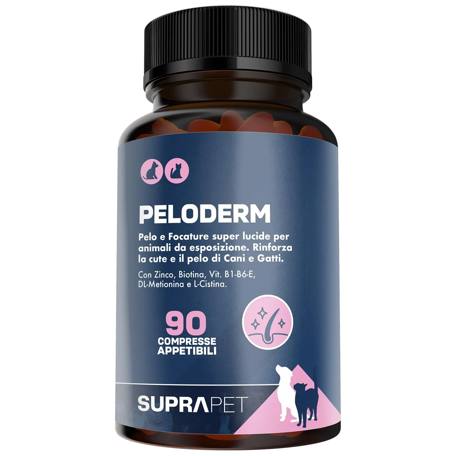 Suprapet Peloderm per Cane e Gatto - 90 Compresse per Pelo Sano e Lucente