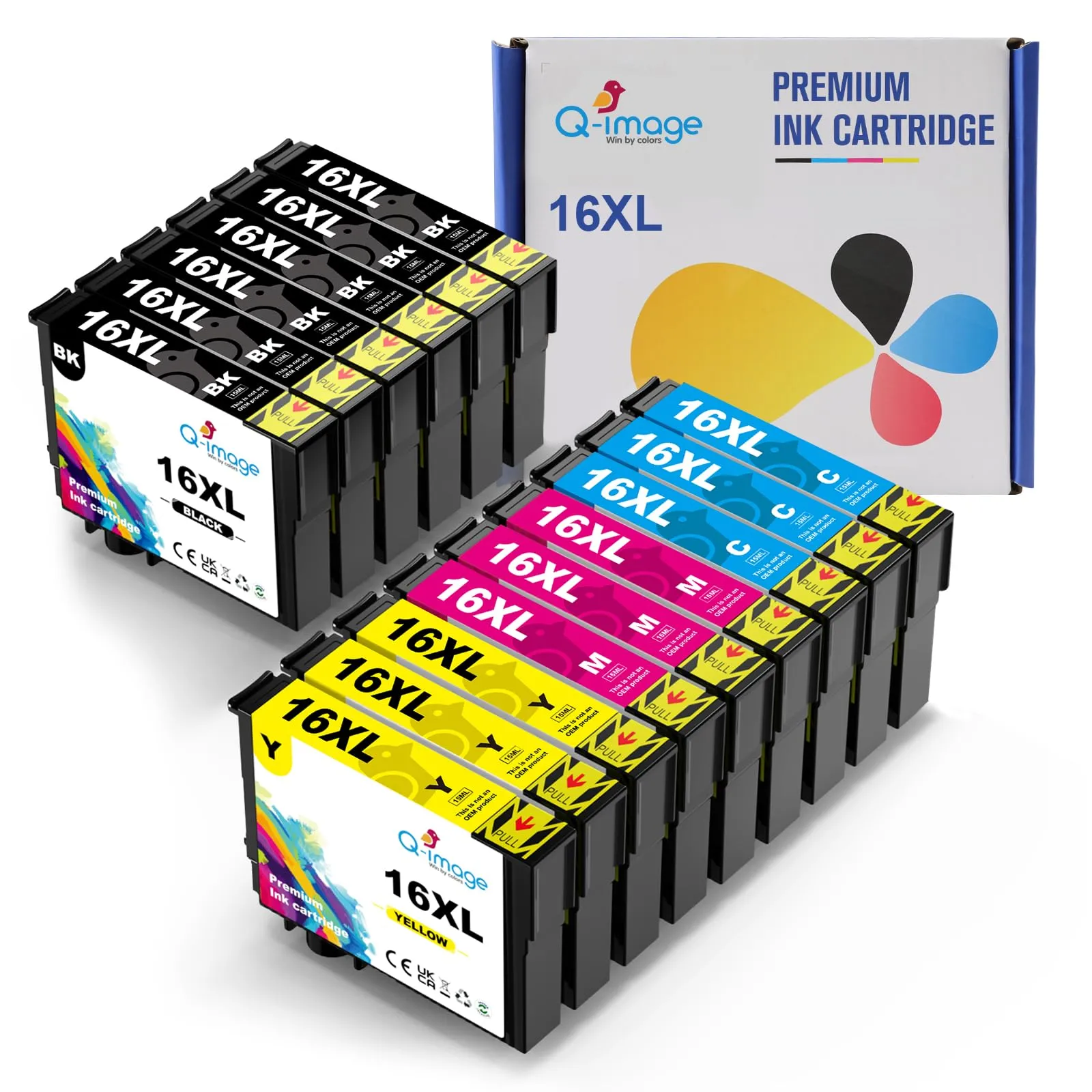 Q-image 16XL Cartucce d'inchiostro Compatibili per Epson 16 XL - Confezione da 15