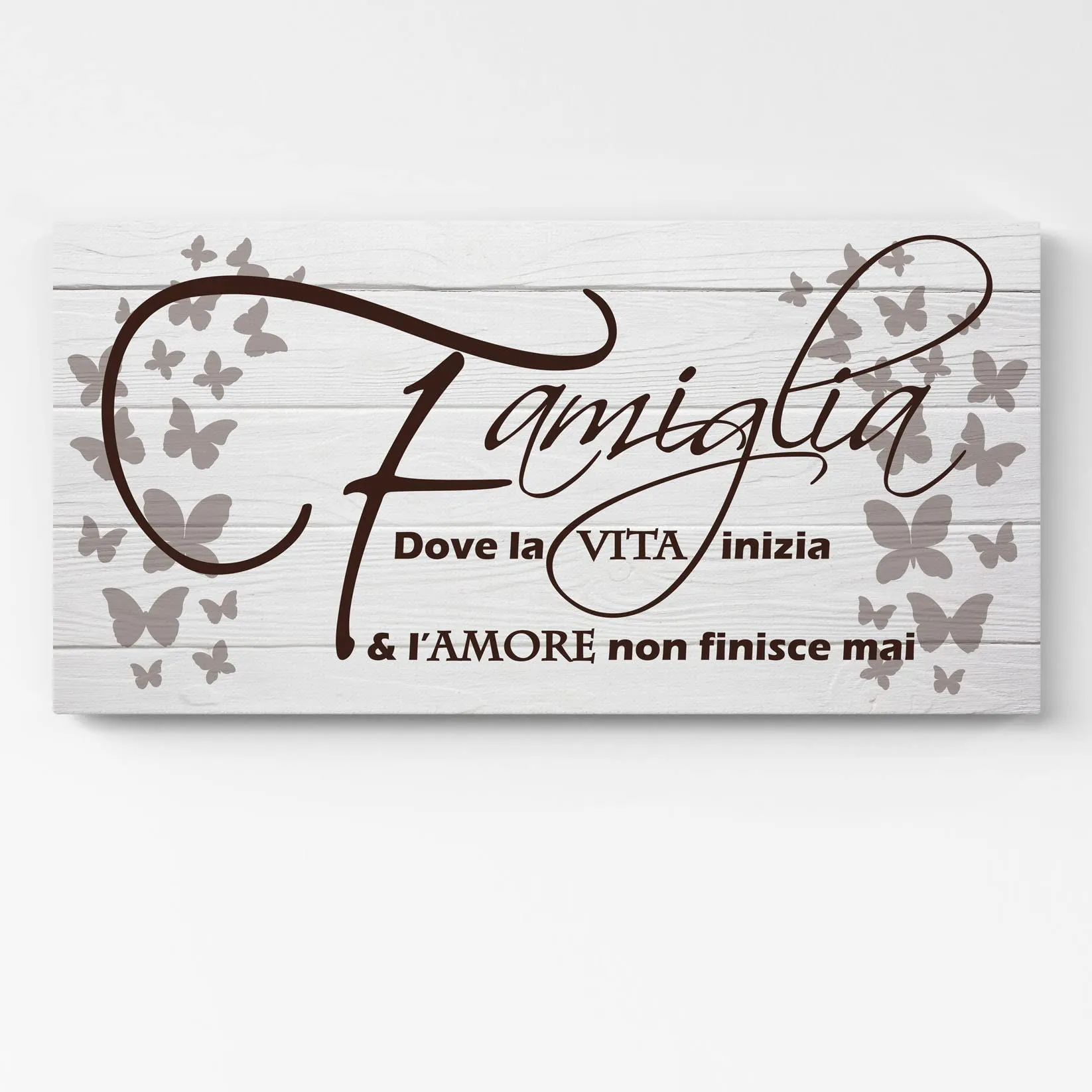 Quadro Decorativo Famiglia Shabby Chic su Tela - 80x40 cm