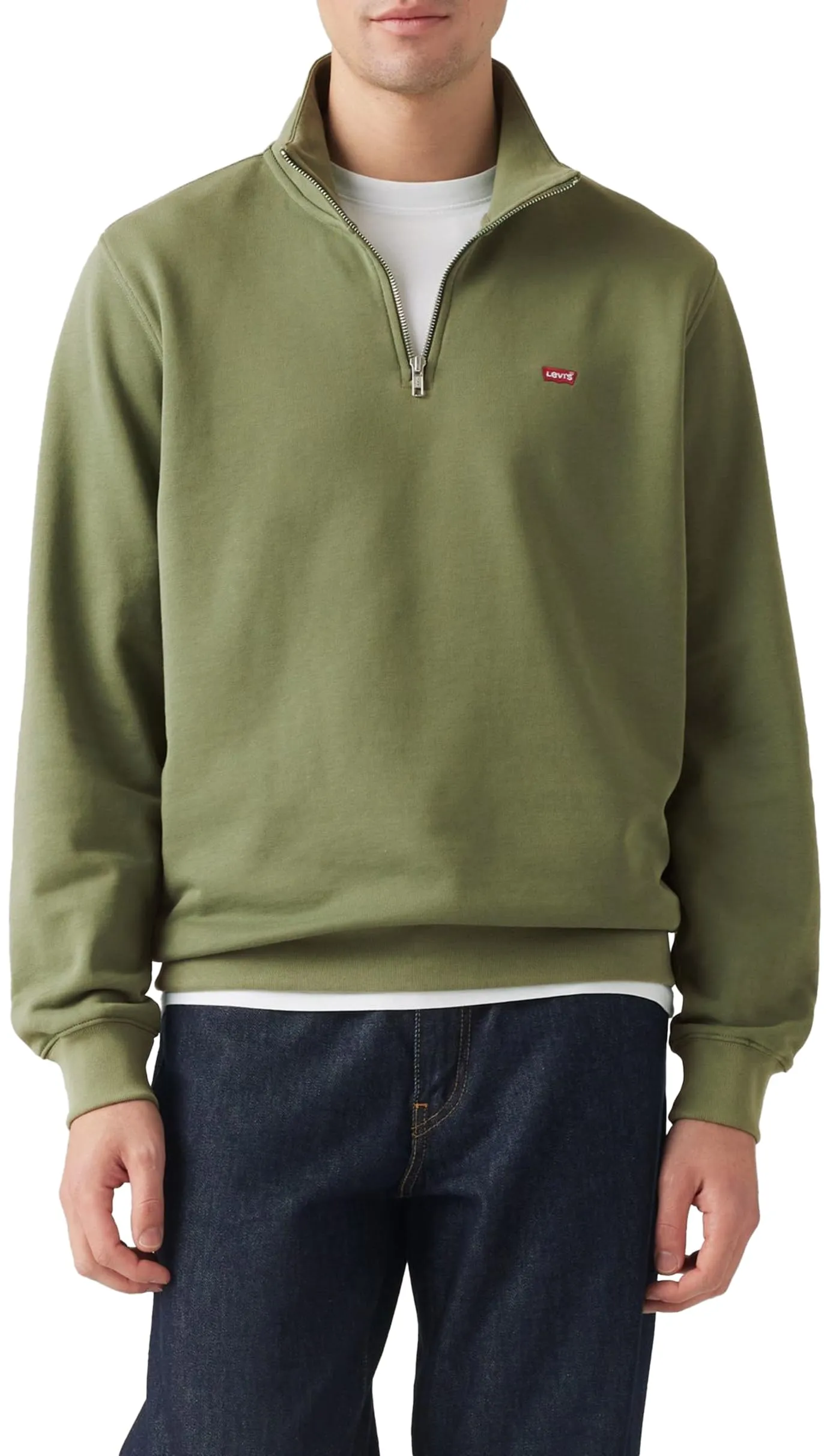 Levi's Original HM 1/4 Zip Maglia di Tuta, Moss Olive