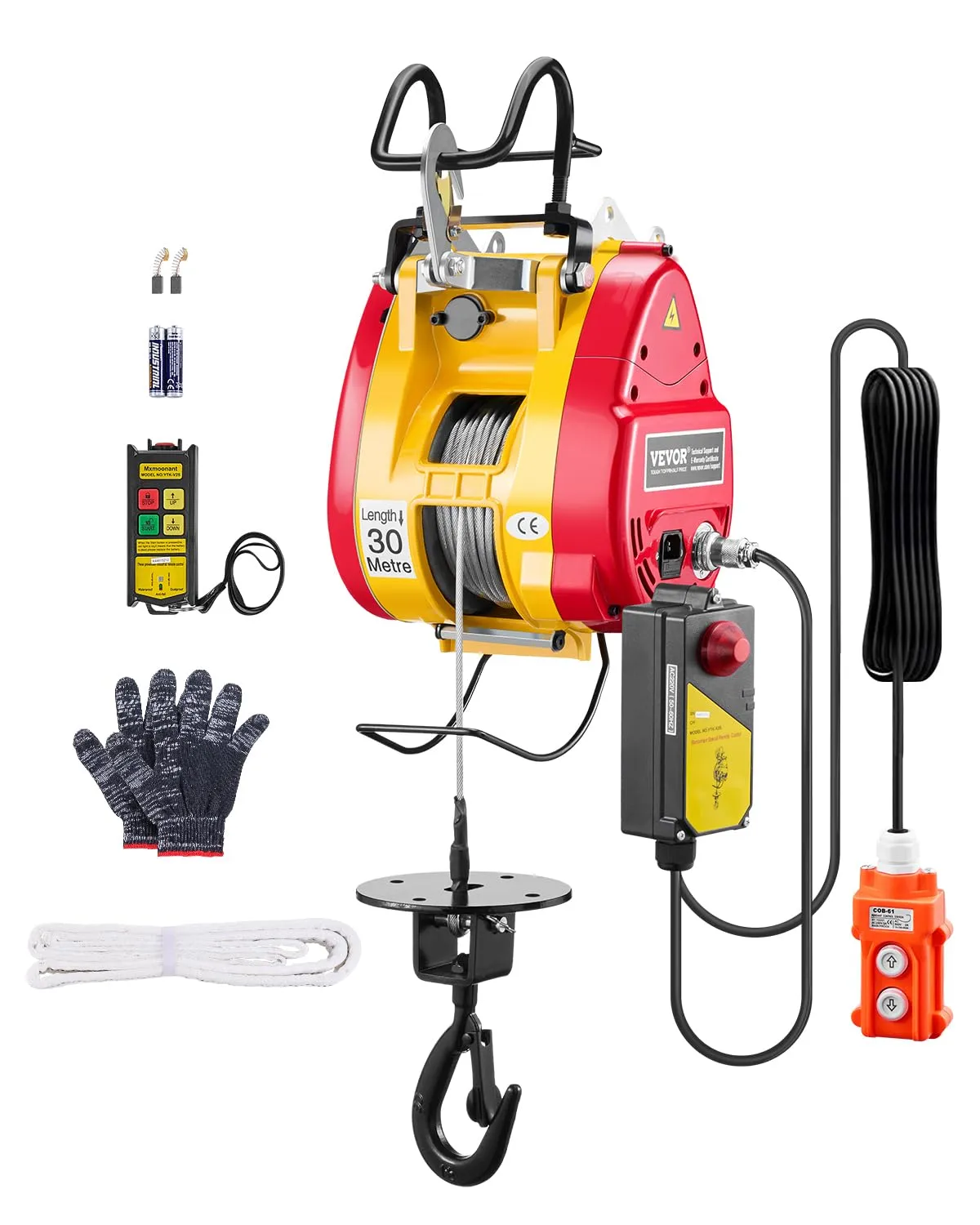VEVOR Verricello Elettrico 500 kg con Telecomando