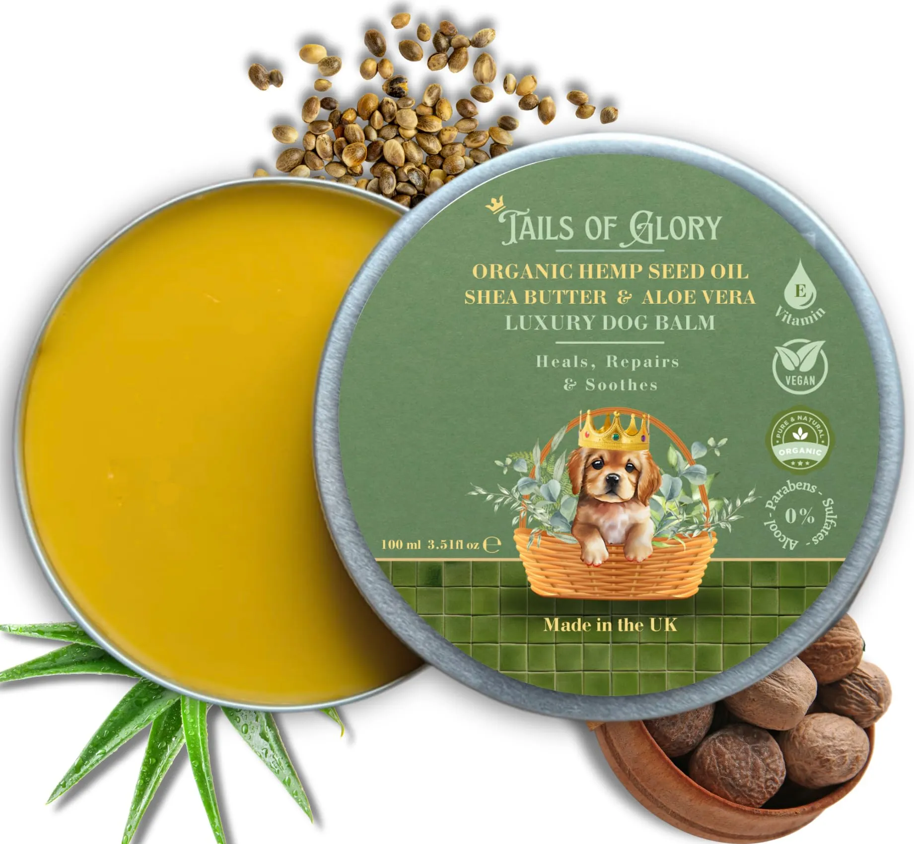 Tails of Glory Balsamo Naturale per Cani: Naso e Cuscinetti Protetti e Morbidi