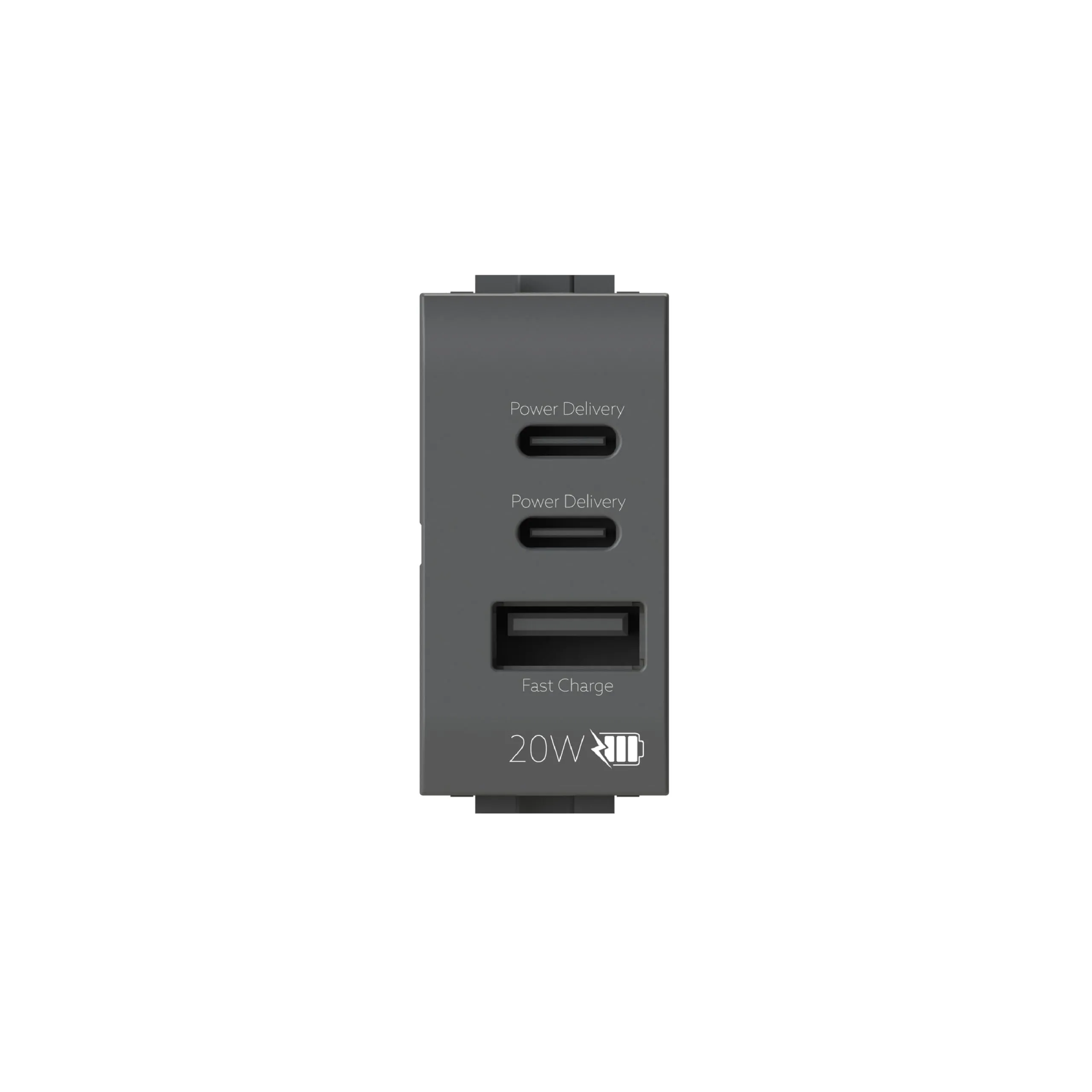 4box - Alimentatore USB CCA 20W compatibile Bticino® LivingLight™ Antracite