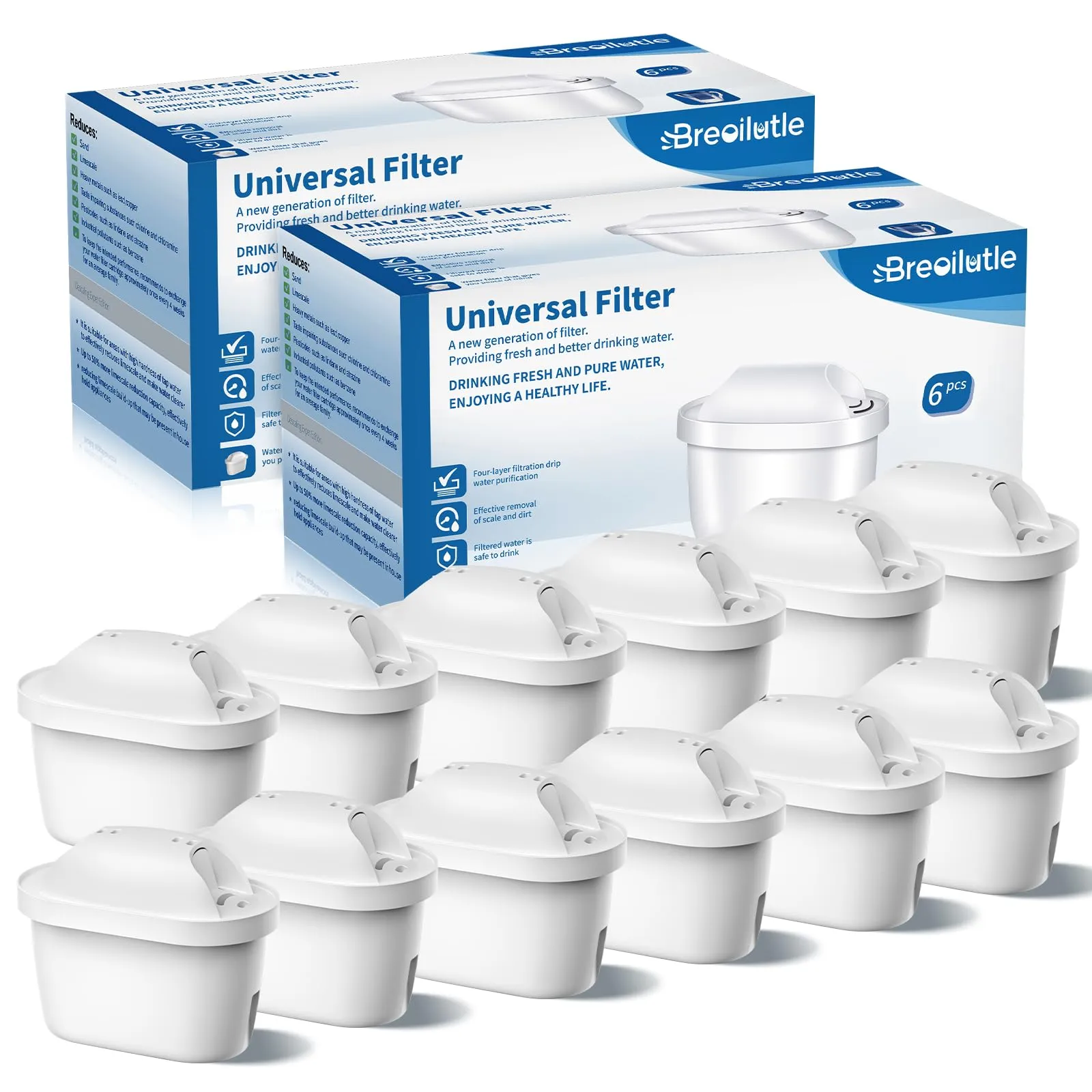 BREOILUTLE Filtri Compatibili Brita Maxtra+ Plus - Confezione da 12