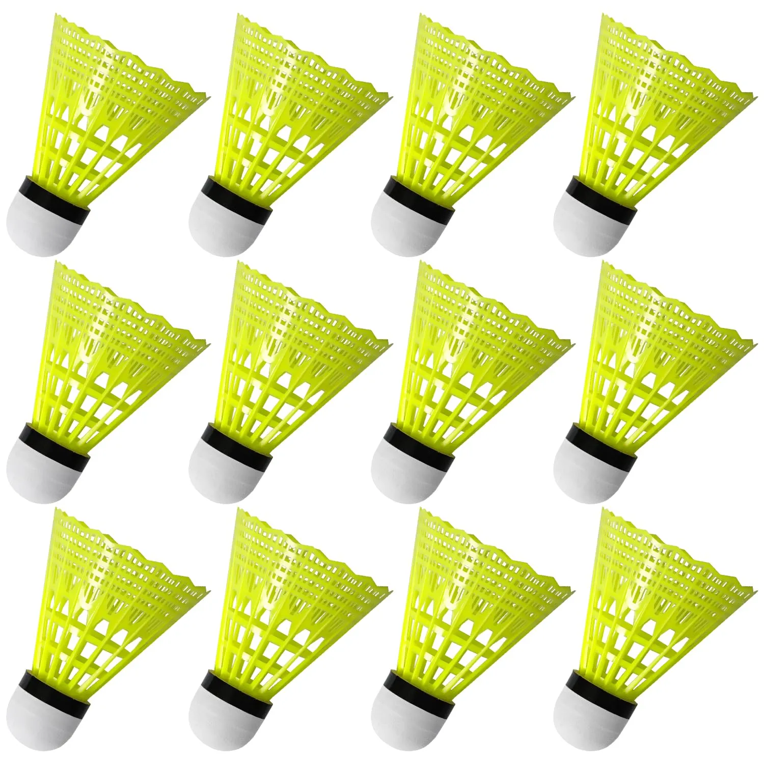 FYSL 12 Pezzi Volani da Badminton, Nylon Volano Badminton Giallo