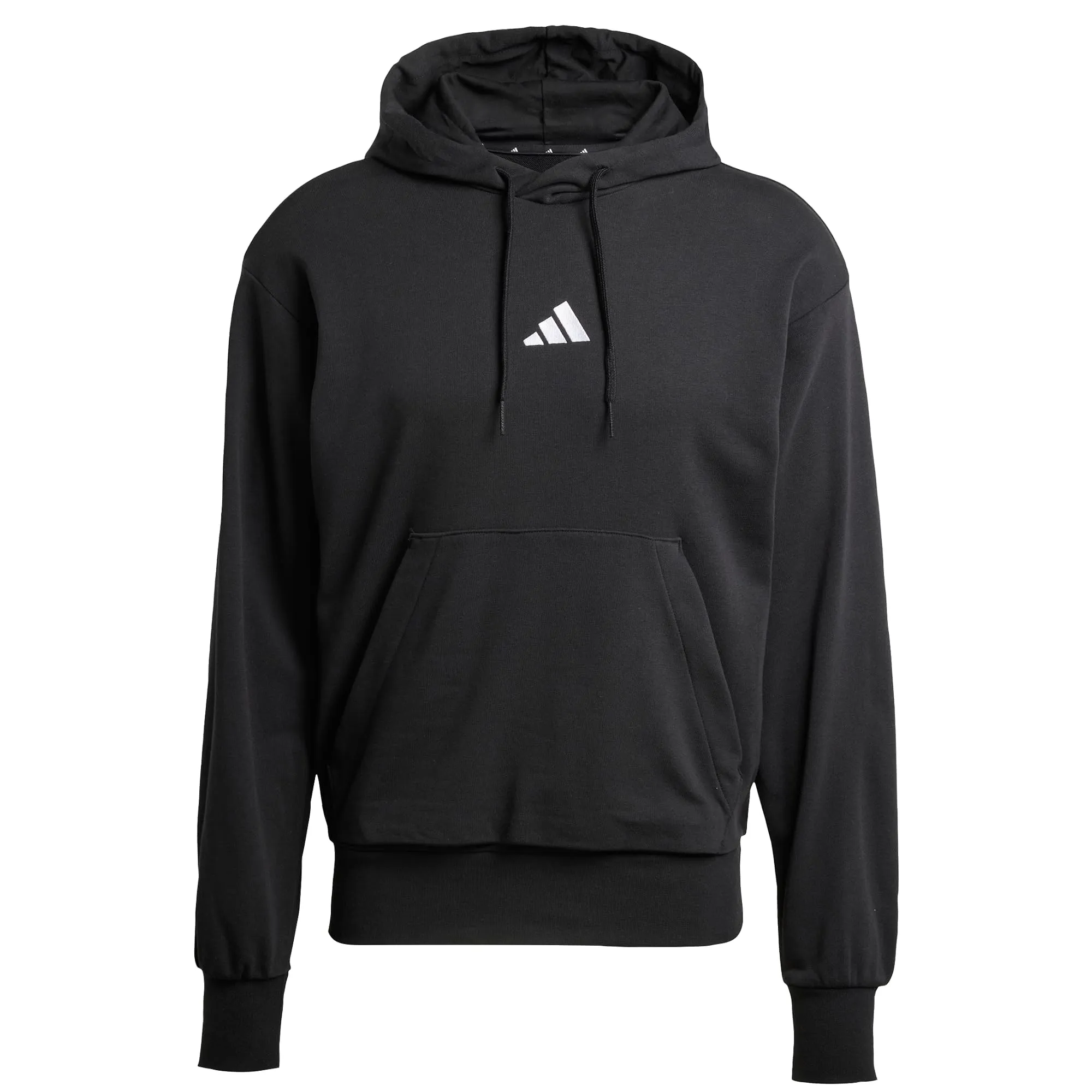 Adidas Essentials Feelcozy French Terry Hoodie Uomo Nera e Bianca