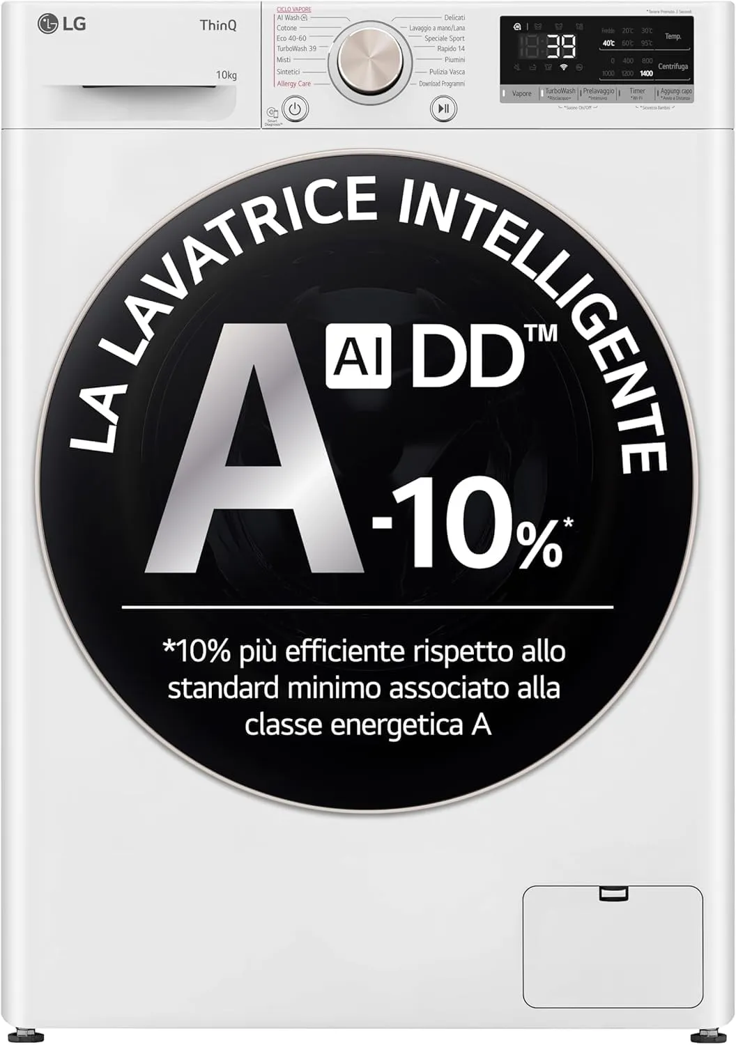 LG AI DD F4R7010TSWG Lavatrice 10 kg Classe A -10%