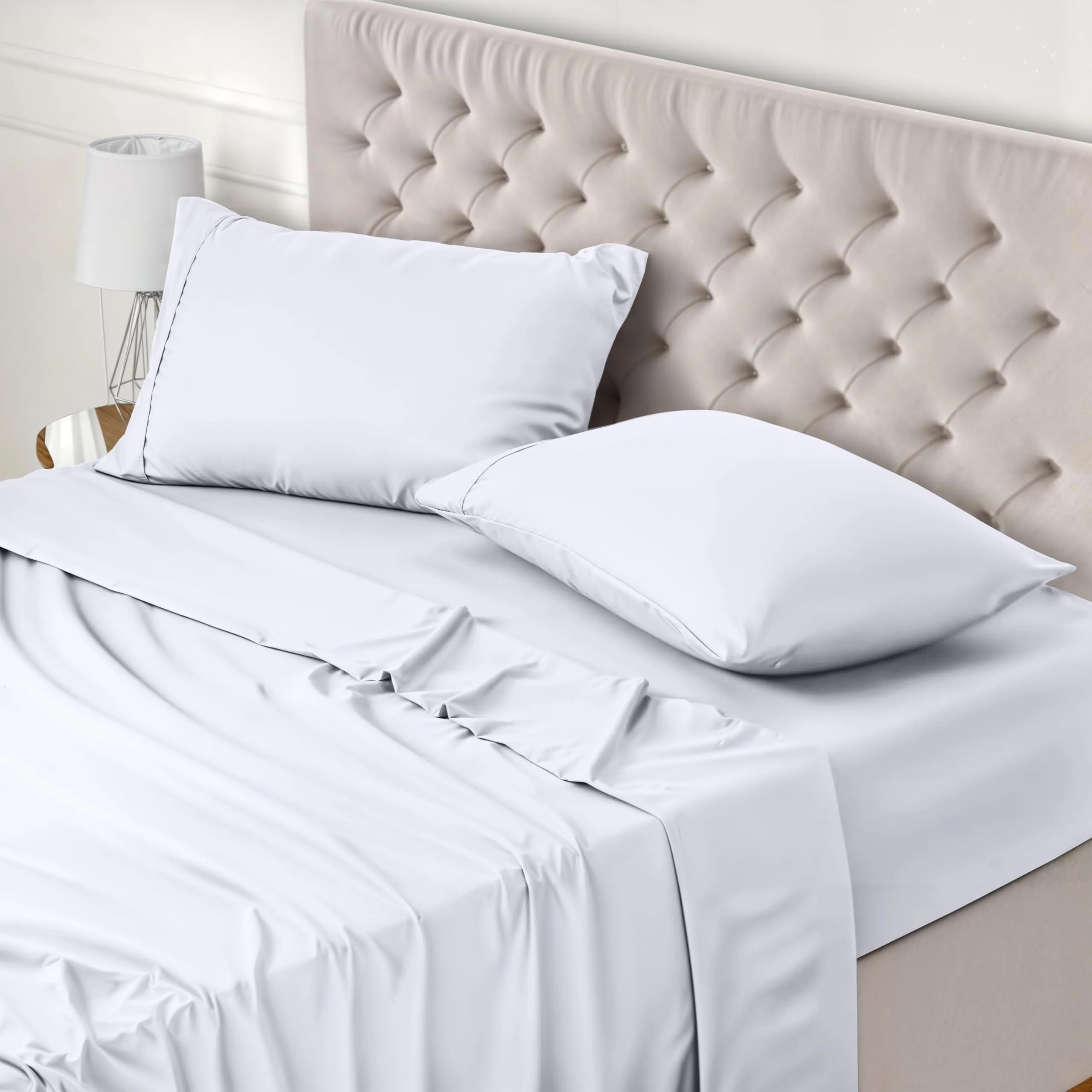 Utopia Bedding - Set Lenzuola Matrimoniali 4 Pezzi 180x200 cm - Bianco