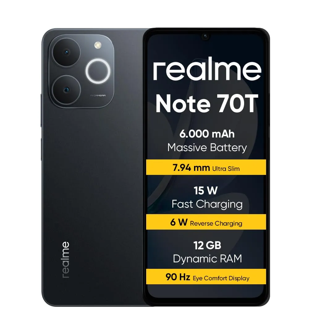realme Note 70T Smartphone 4+256 GB Black
