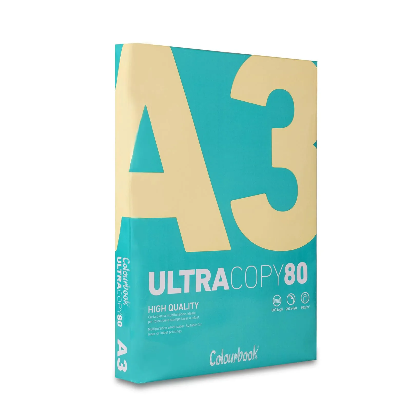 Colourbook UltraCopy80 - Carta da stampa premium multiuso A3, 80 g/m², 1 Risma da 500 Fogli