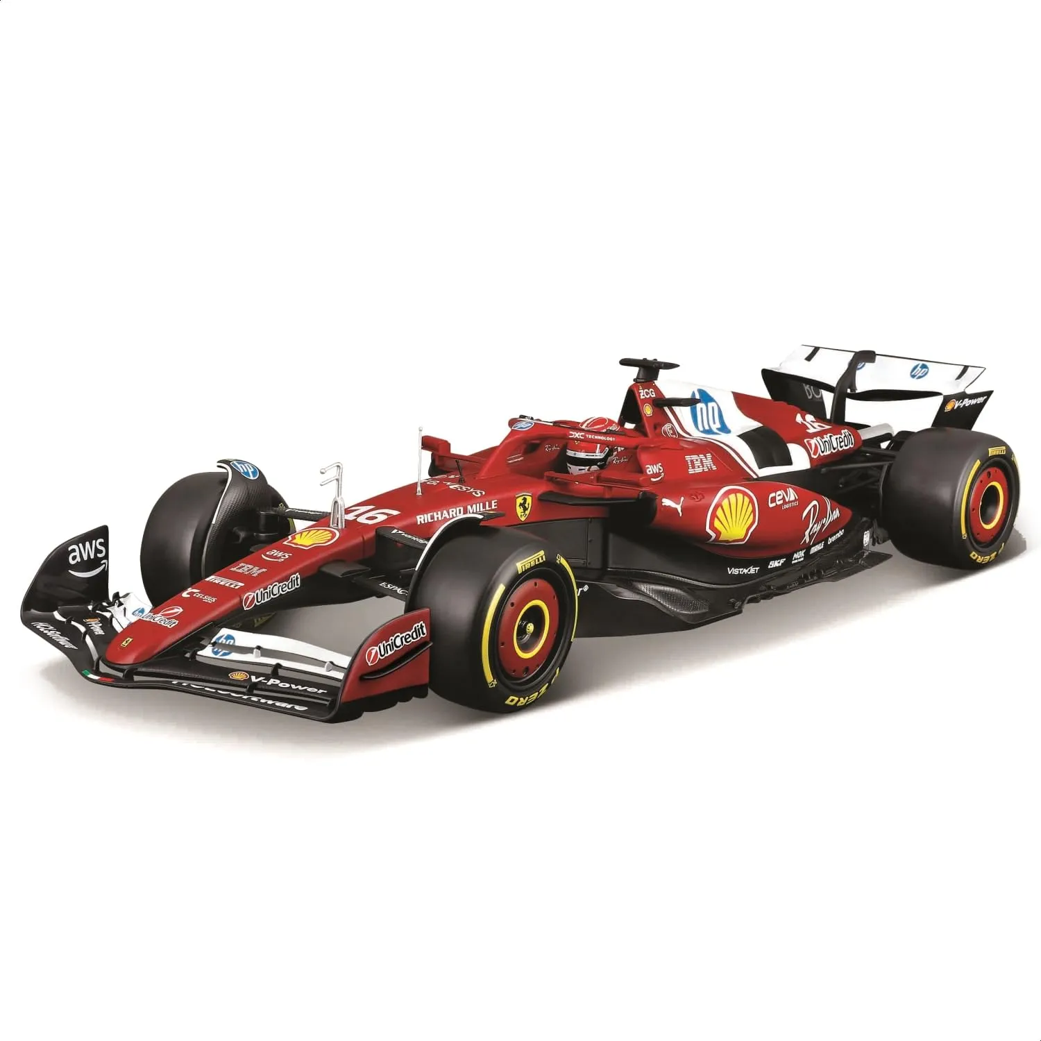 Bburago - Ferrari SF-25 F1 2025 #16 Leclerc, Modellino Diecast Scala 1:18