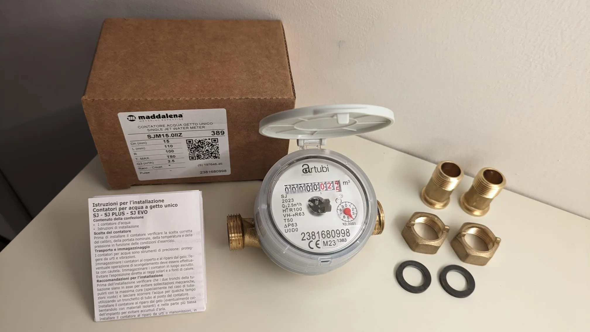 Contatore Acqua 15 Mm 1/2 Pollice Con Raccordi Per Giardino – Preciso, Durevole E Facile Da Leggere