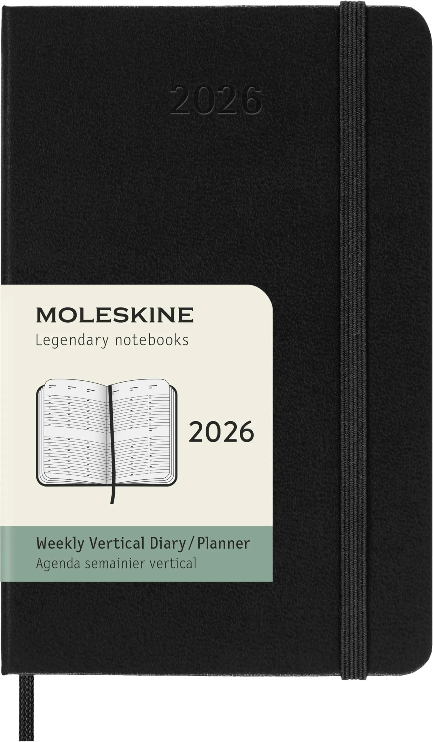 Moleskine Agenda Settimanale Verticale 2026 Pocket Nera