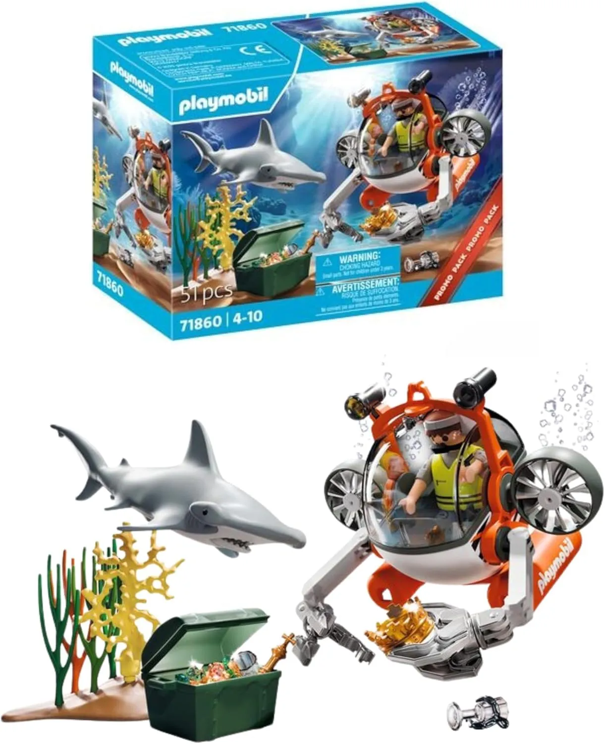PLAYMOBIL Caccia al Tesoro con Sottomarino - Avventura Sottomarina per Bambini