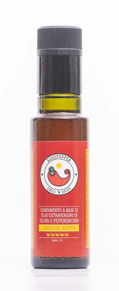 Olio Piccante al Carolina Reaper Extra Vergine di Oliva Nocellara del Belice 100ml