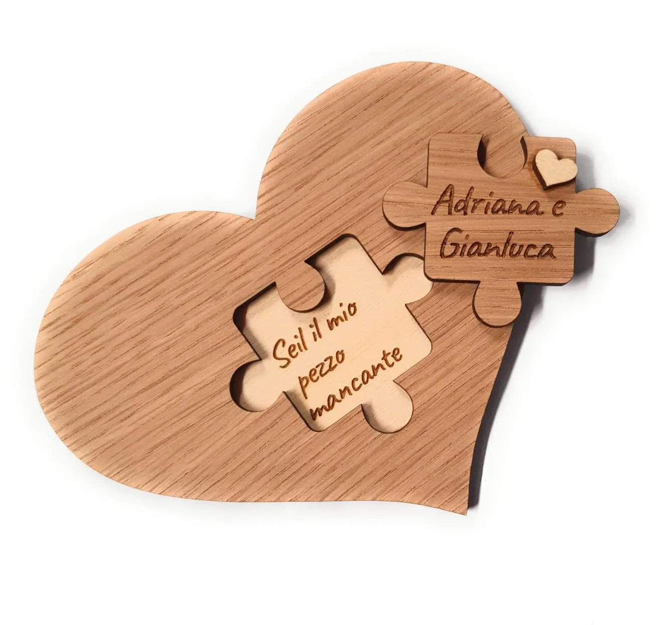 Cuore in Legno Personalizzato con Dedica Nascosta - Dillo con il Cuore!
