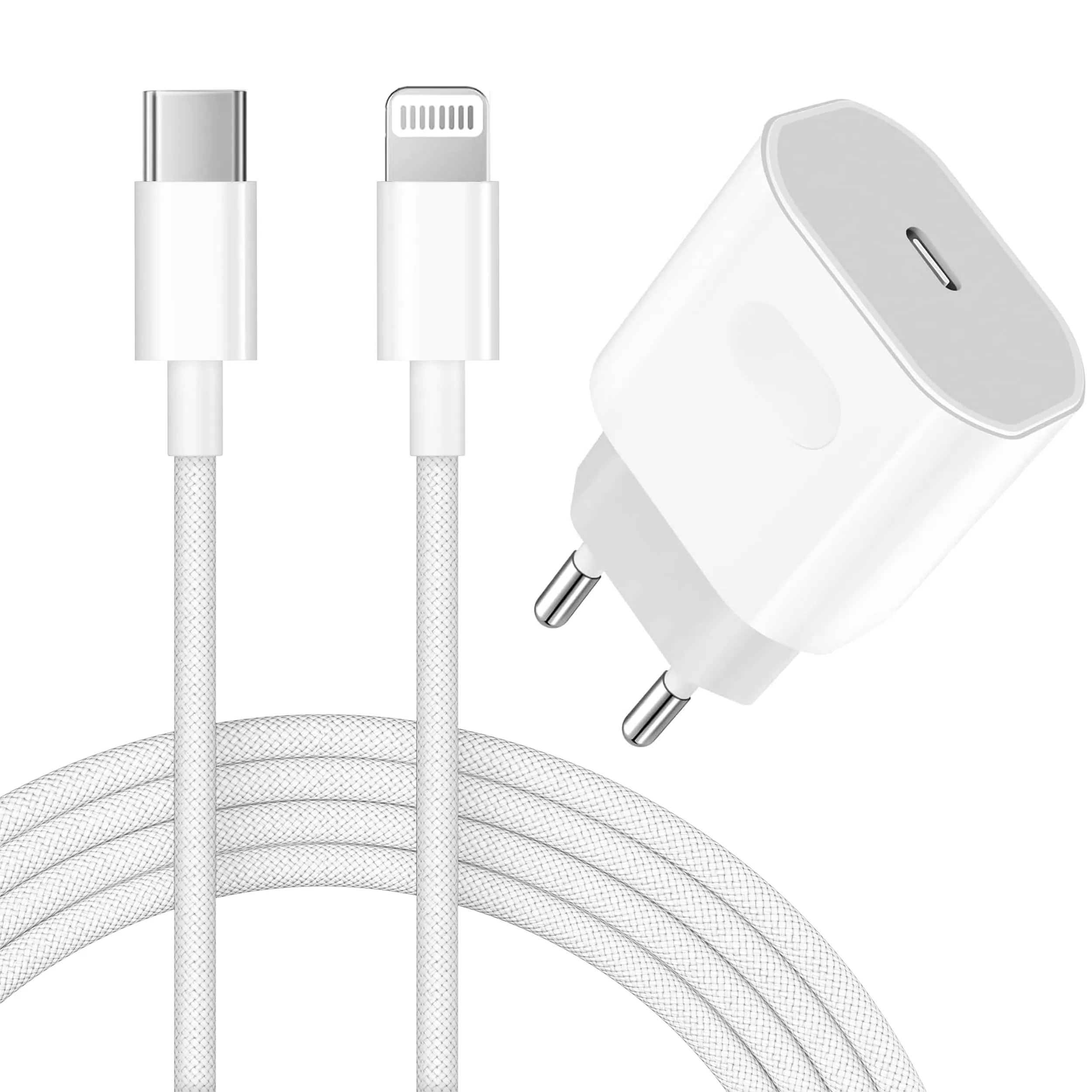 Caricatore Rapido USB-C 25W con Cavo Lightning Certificato MFi per iPhone