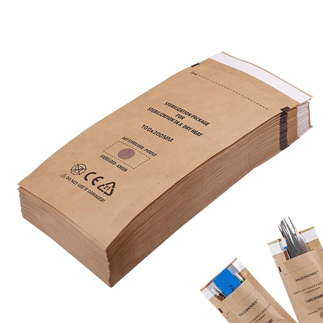 Sacchetti di Sterilizzazione Autosigillanti YAZWUR (75 x 150 mm) - 100 Pezzi