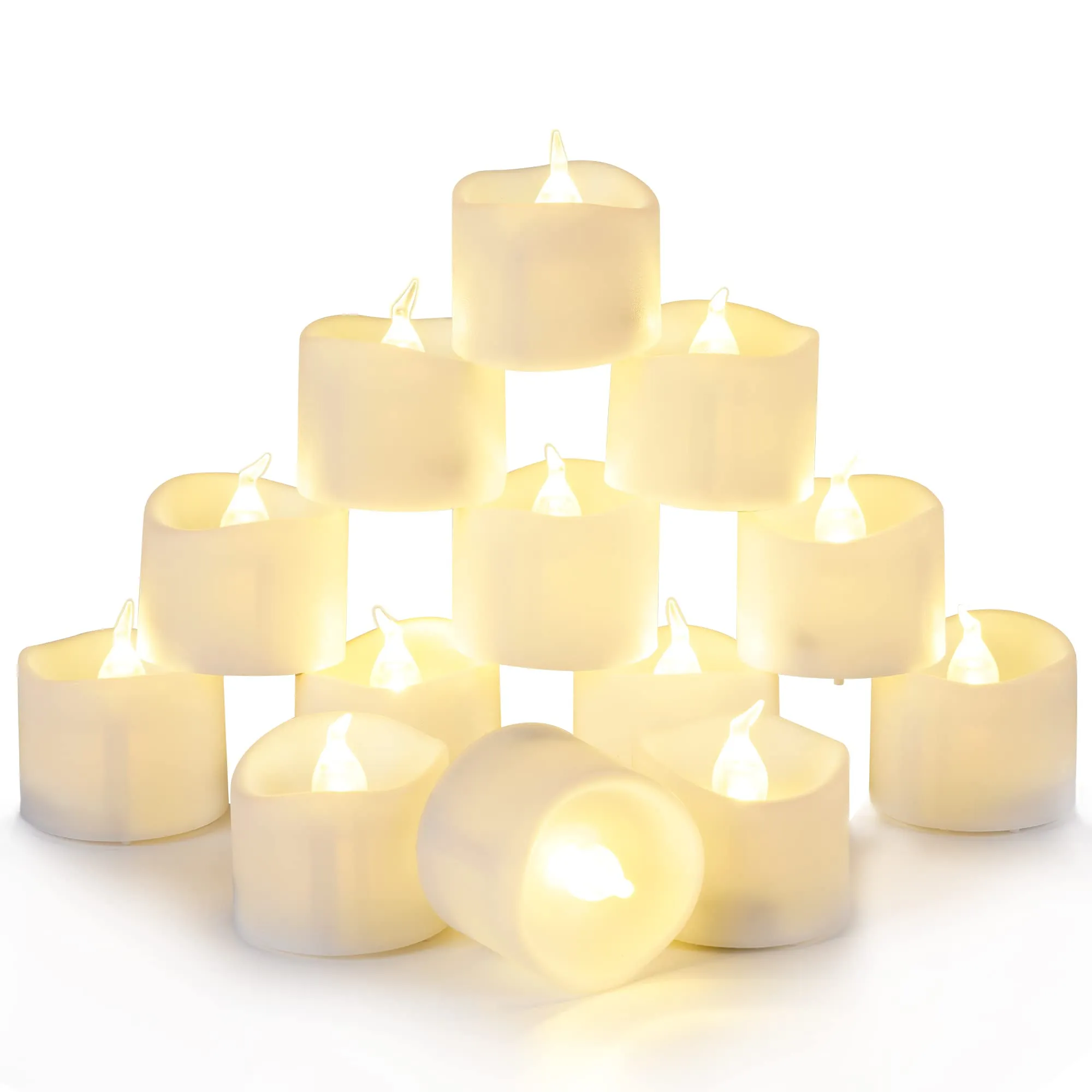 Candele a LED Da by, 24 pezzi, Bianco Avorio