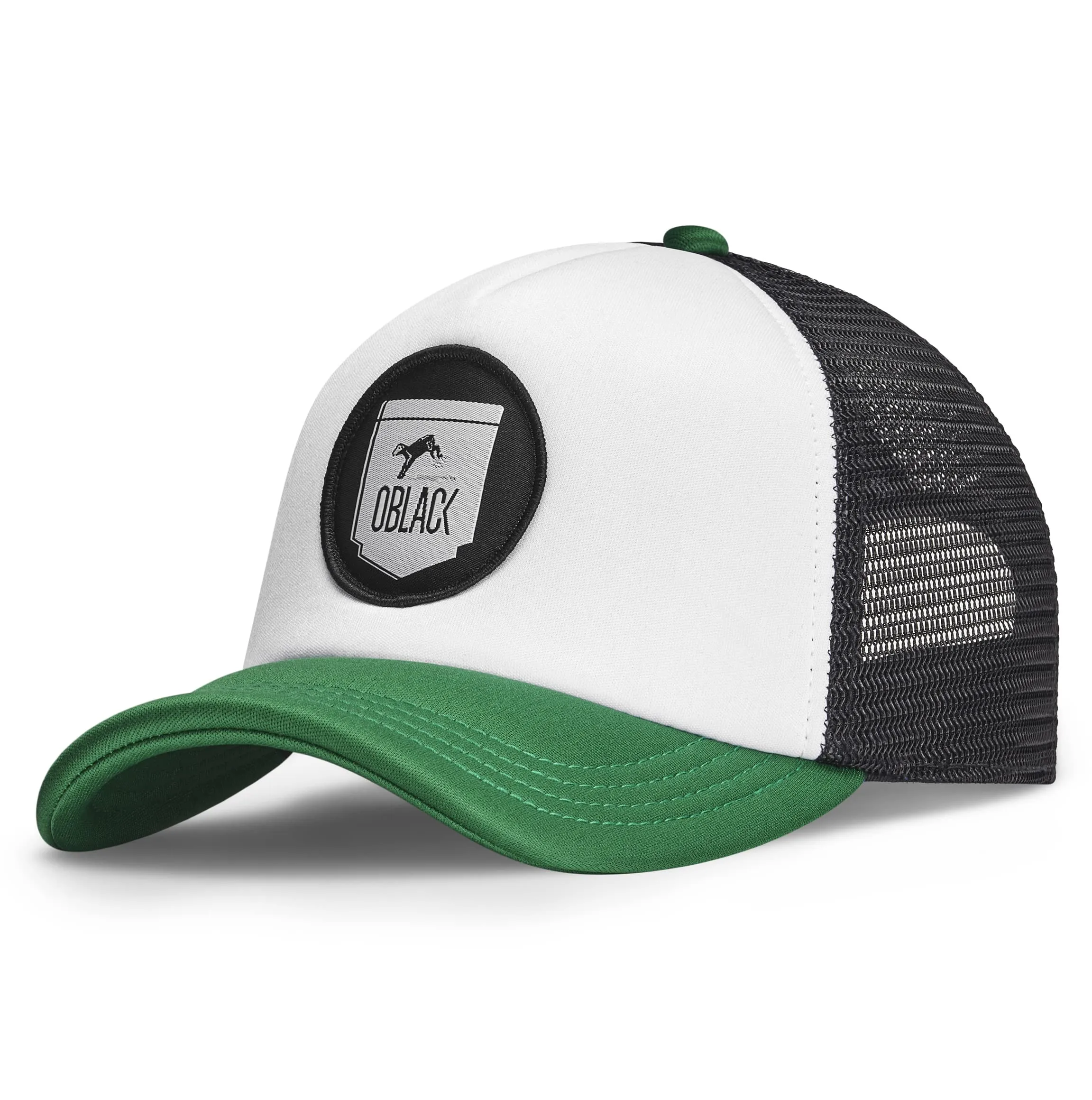 Oblack Cappello Baseball Nero Classic Green Trucker