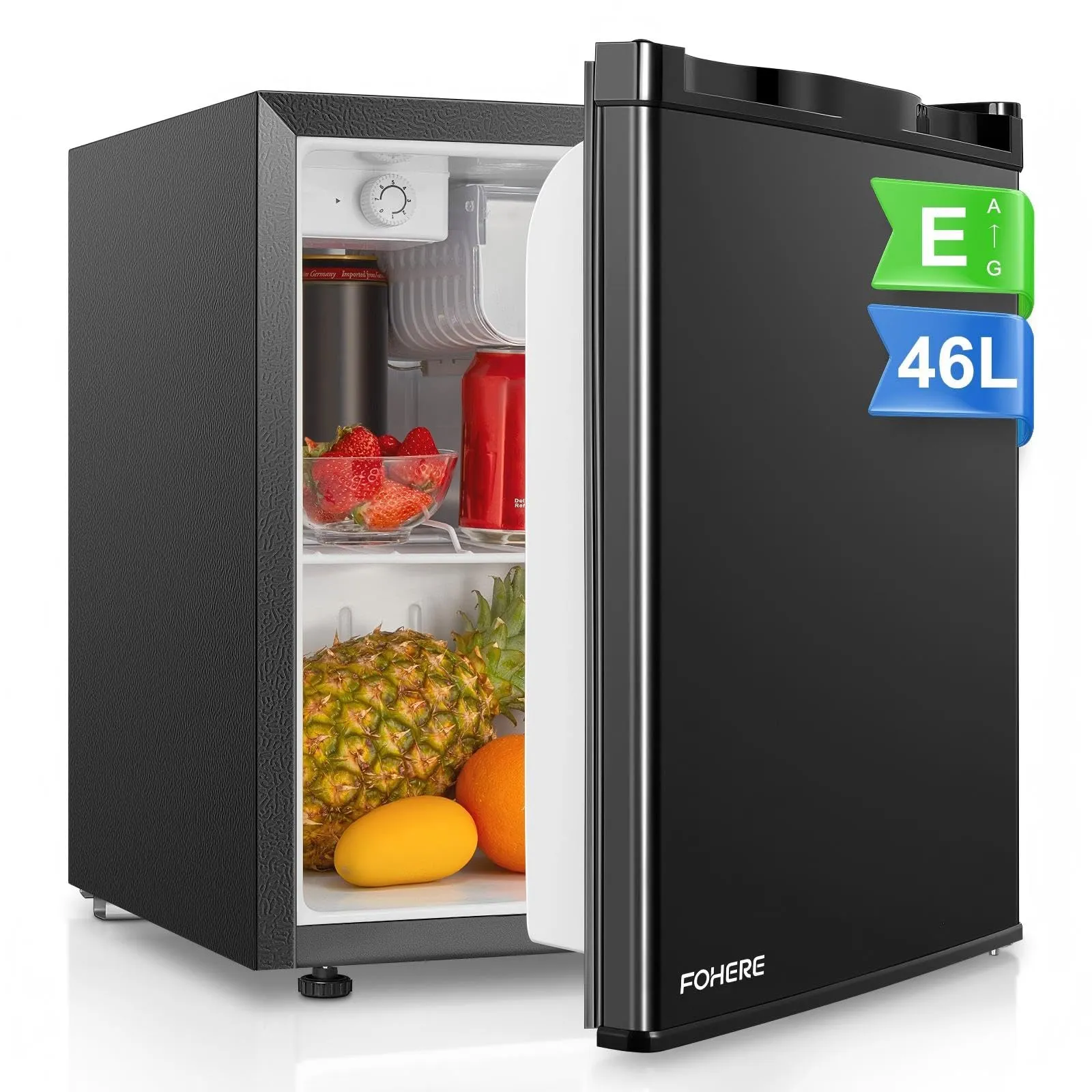 FOHERE Mini Frigorifero Monoporta 46L Nero